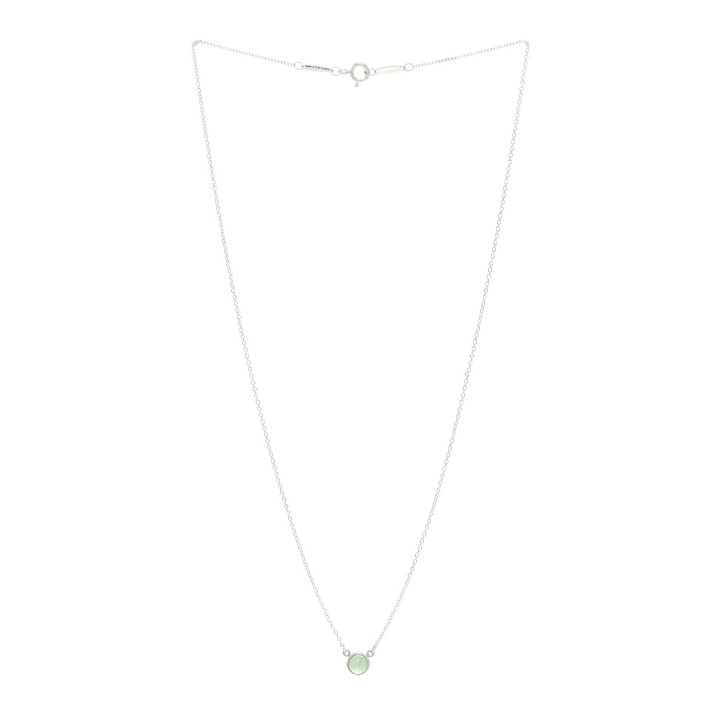 Sterling Silver Aventurine Elsa Peretti Color by the Yard Pendant Necklace