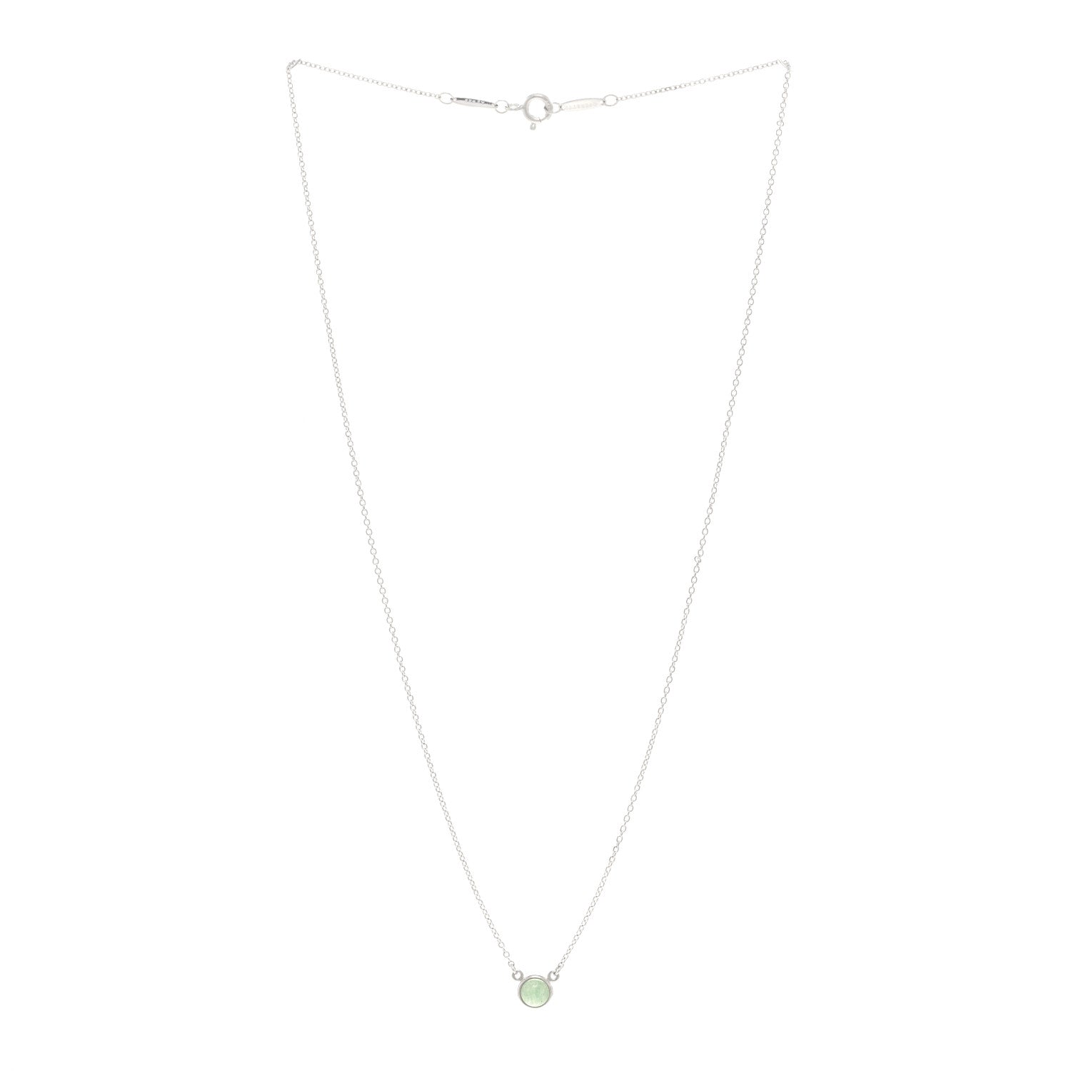 Tiffany Sterling Silver Aventurine Elsa Peretti Color by the Yard Pendant Necklace 3 of 5
