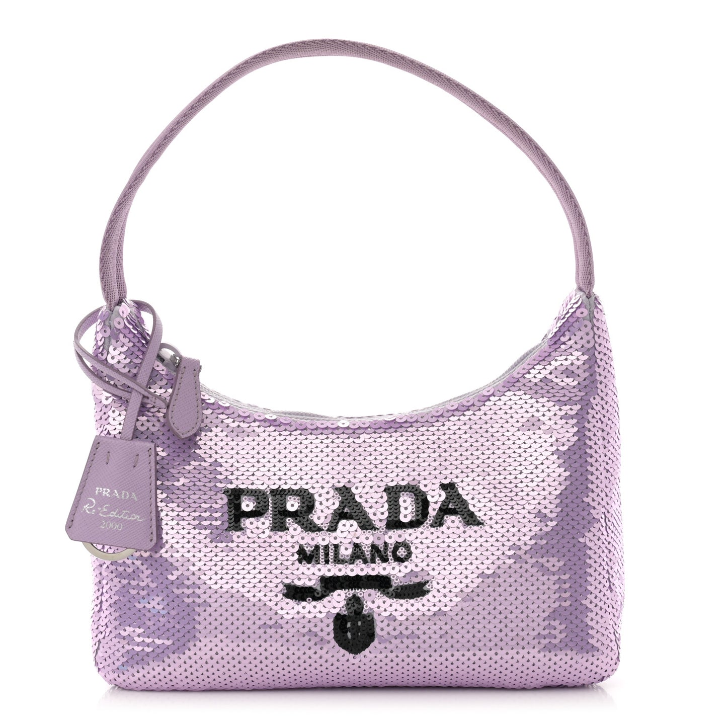 Paillettes Sequin Mini Re-Edition 2000 Bag Lilium Black