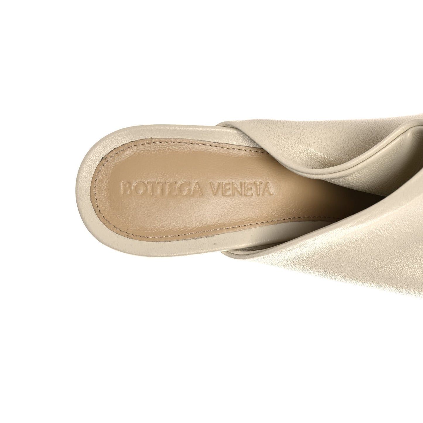 Nappa Stack Mule Sandals 36.5 Sea Salt