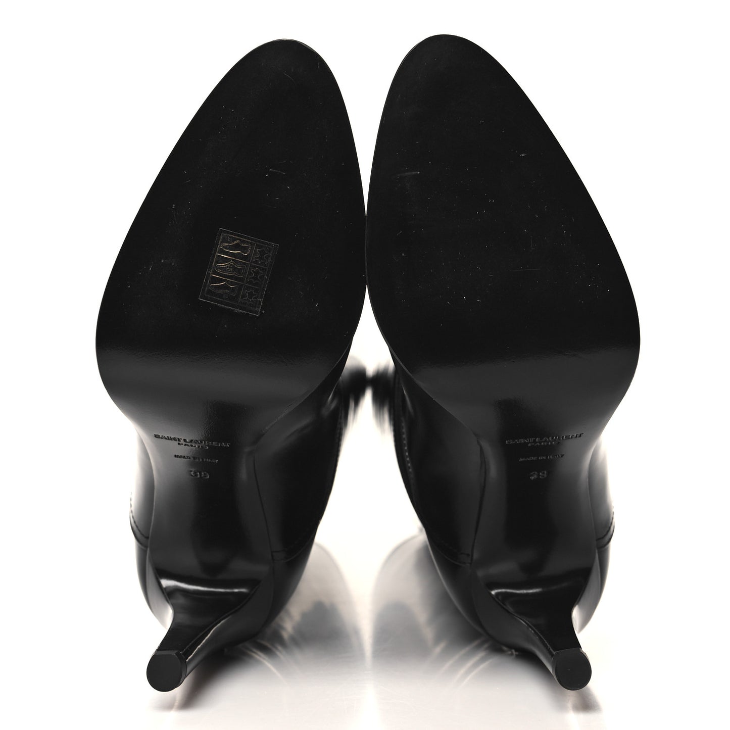 Patent Calfskin Diane 100 Boots 39 Black