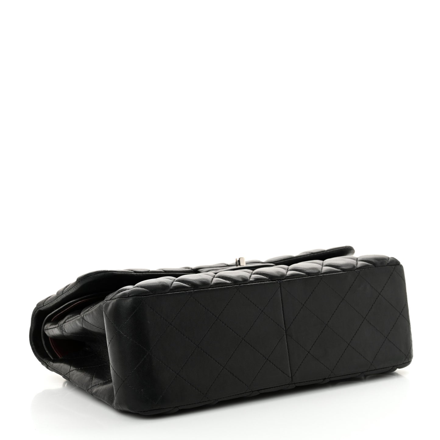 Lambskin Quilted Jumbo Double Flap Black
