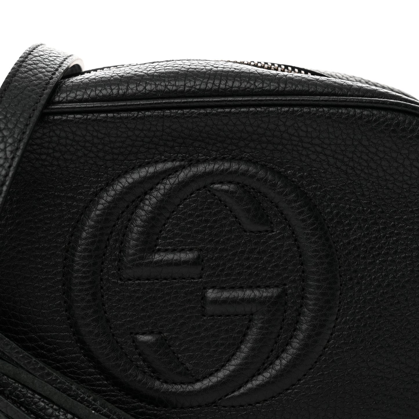 Pebbled Calfskin Mini Soho Disco Bag Black