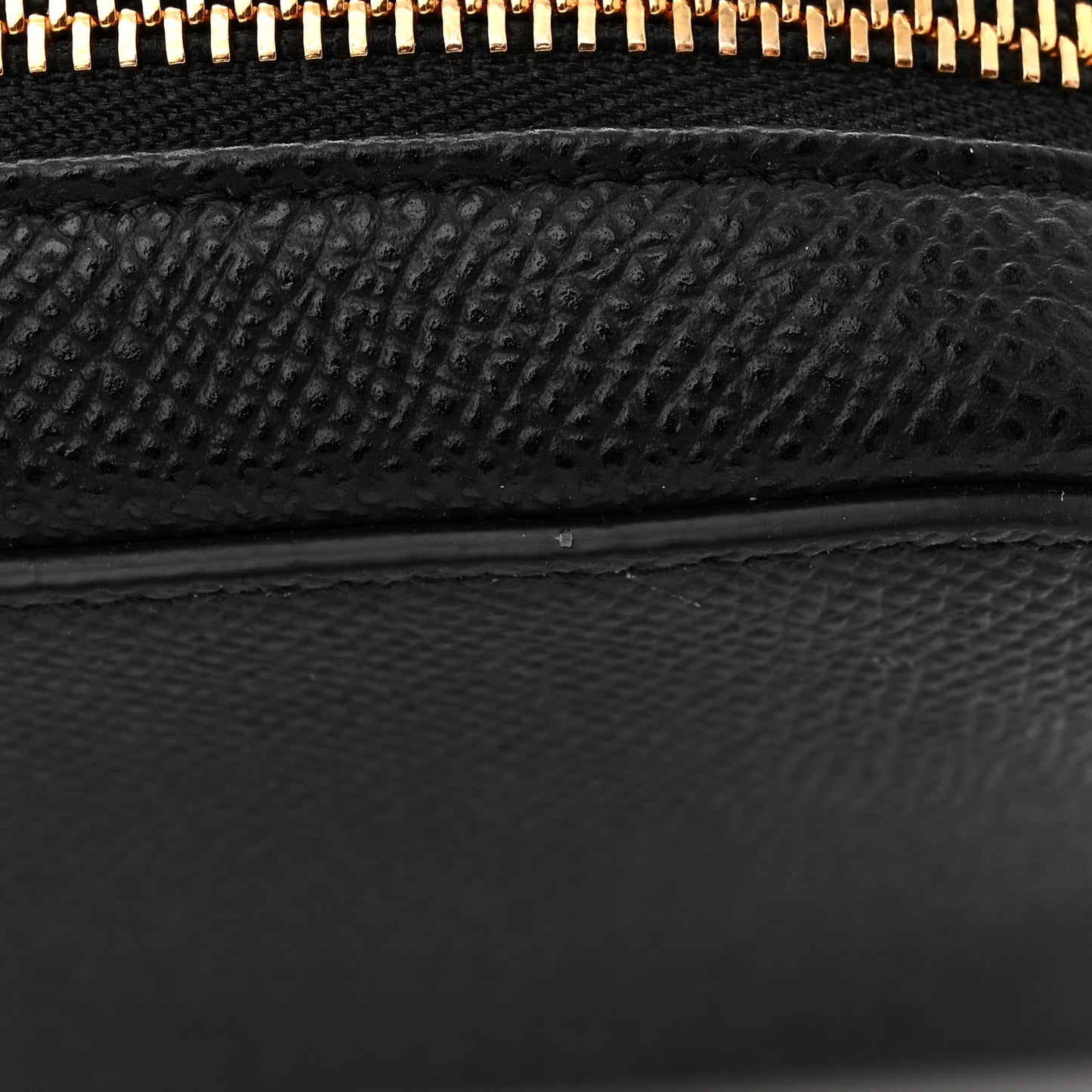 Grained Calfskin Caro Double Pouch Black