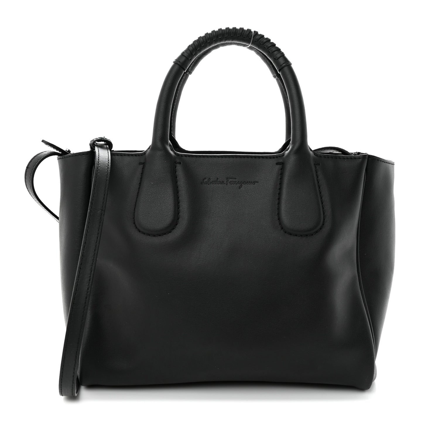Calfskin Double Handle Small Nolita Satchel Black