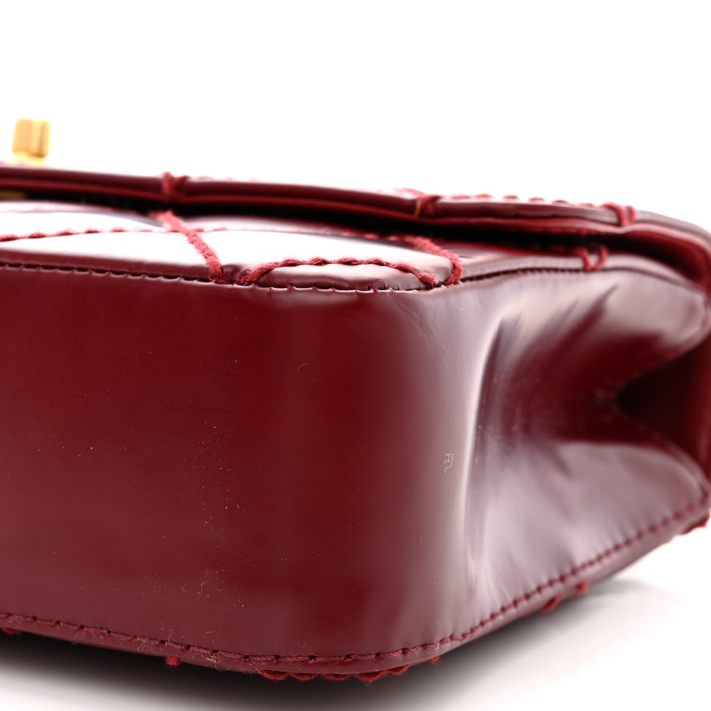 Calfskin Quilted Medium Wild Stitch Flap Burgundy