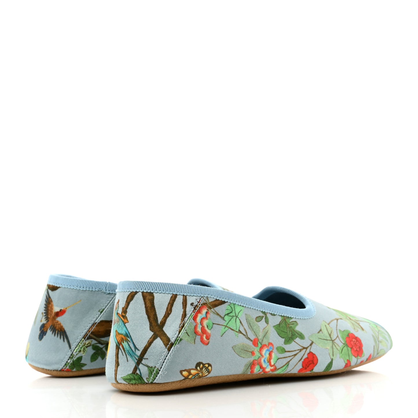 Satin Voyage Eco Tian Printed Womens Flats 36 Light Blue Multicolor