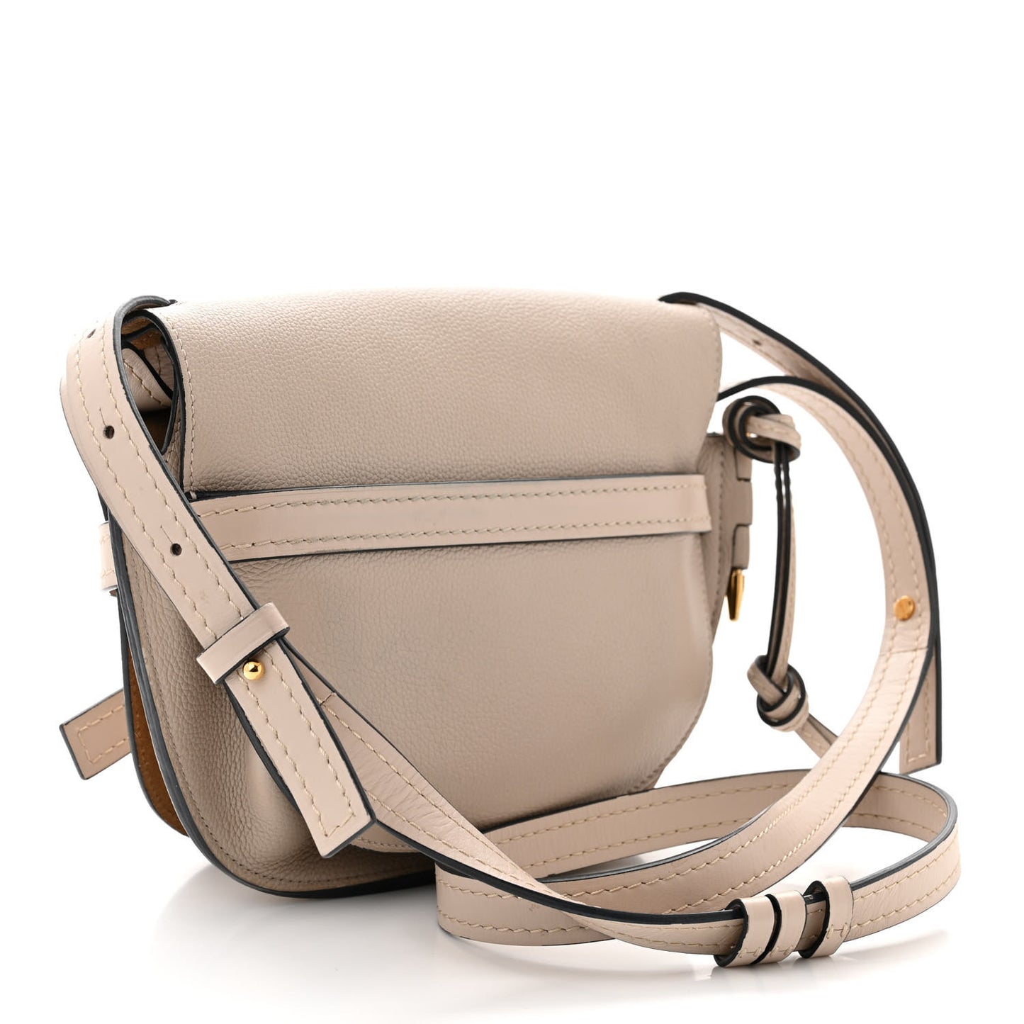 Grained Calfskin Small Gate Crossbody Bag Light Oat