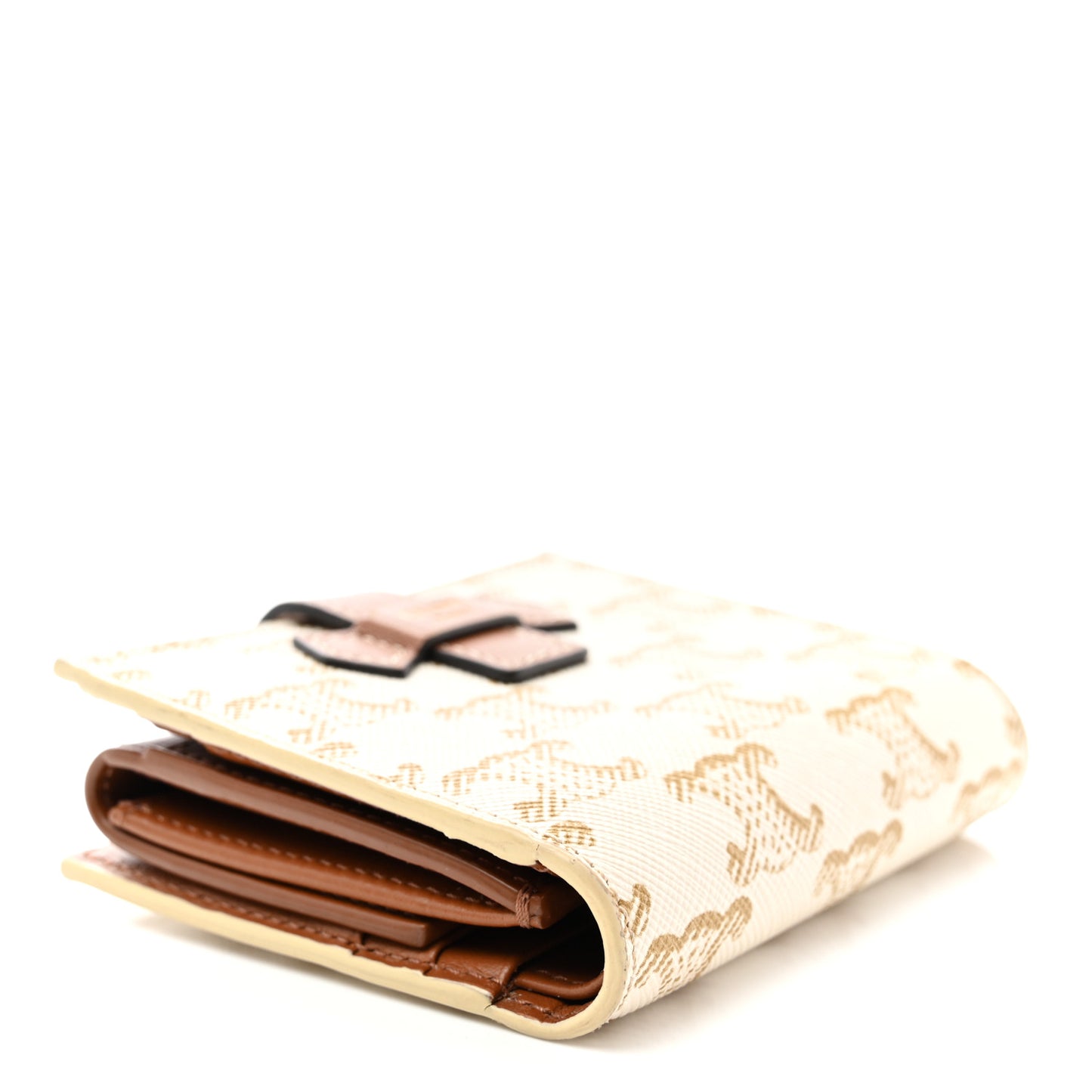 Canvas Triomphe Small Strap Wallet White