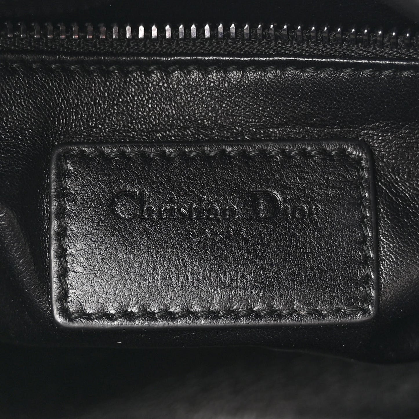 Lambskin Satin Sequin Floral Mini Lady Dior Black