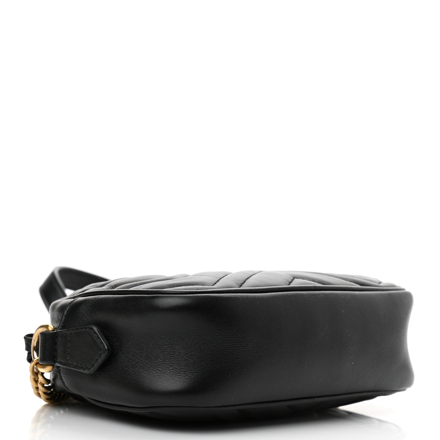Calfskin Matelasse Mini GG Marmont Chain Shoulder Bag Black