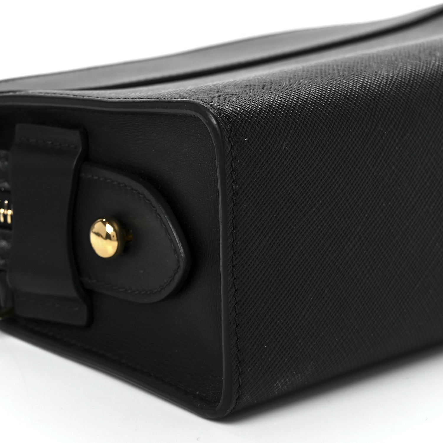 Prada Saffiano City Calfskin Esplanade Crossbody Bag Black 10 of 11