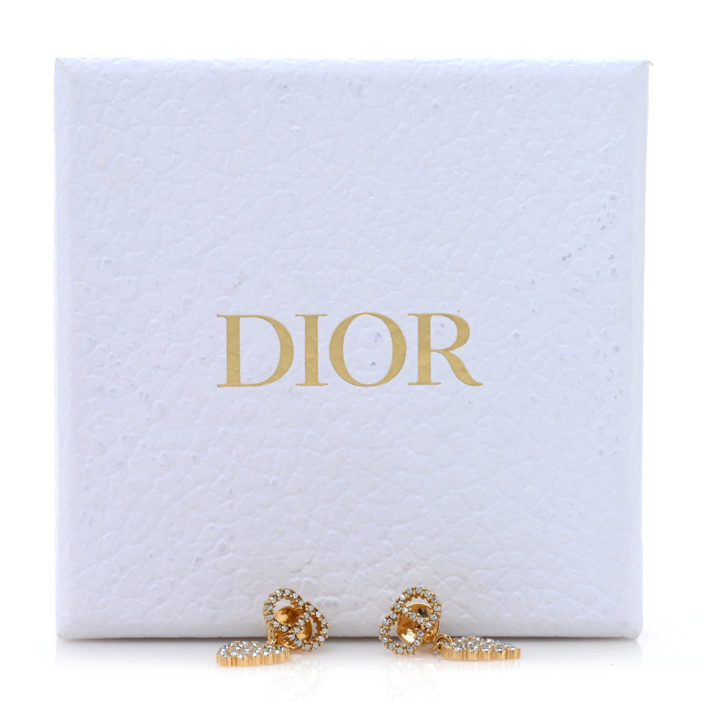 Crystal CD Heart Earrings Gold