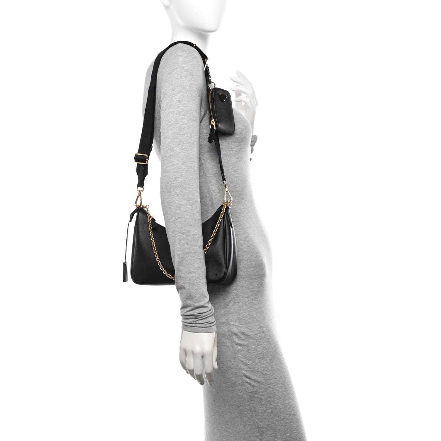 Saffiano Lux Re-Edition 2005 Shoulder Bag Black