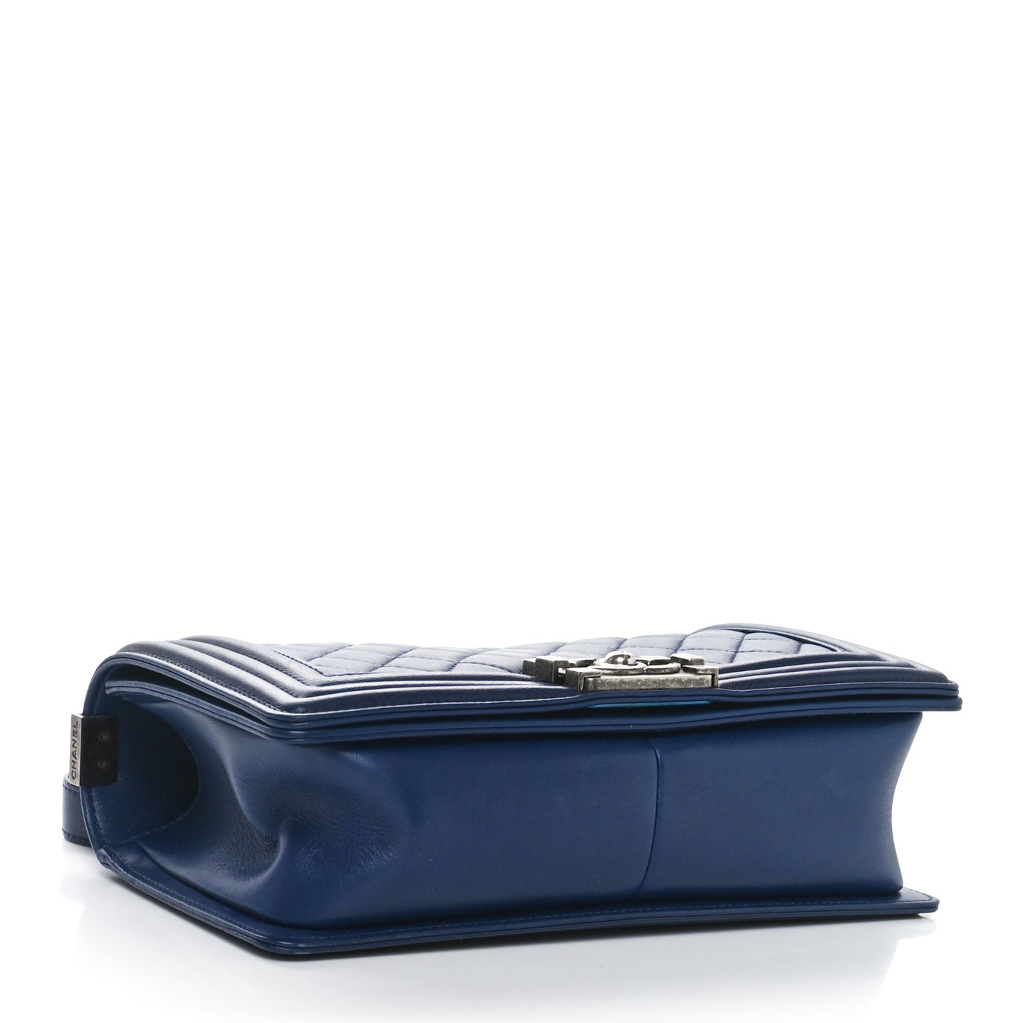Lambskin Quilted Medium Boy Flap Dark Navy