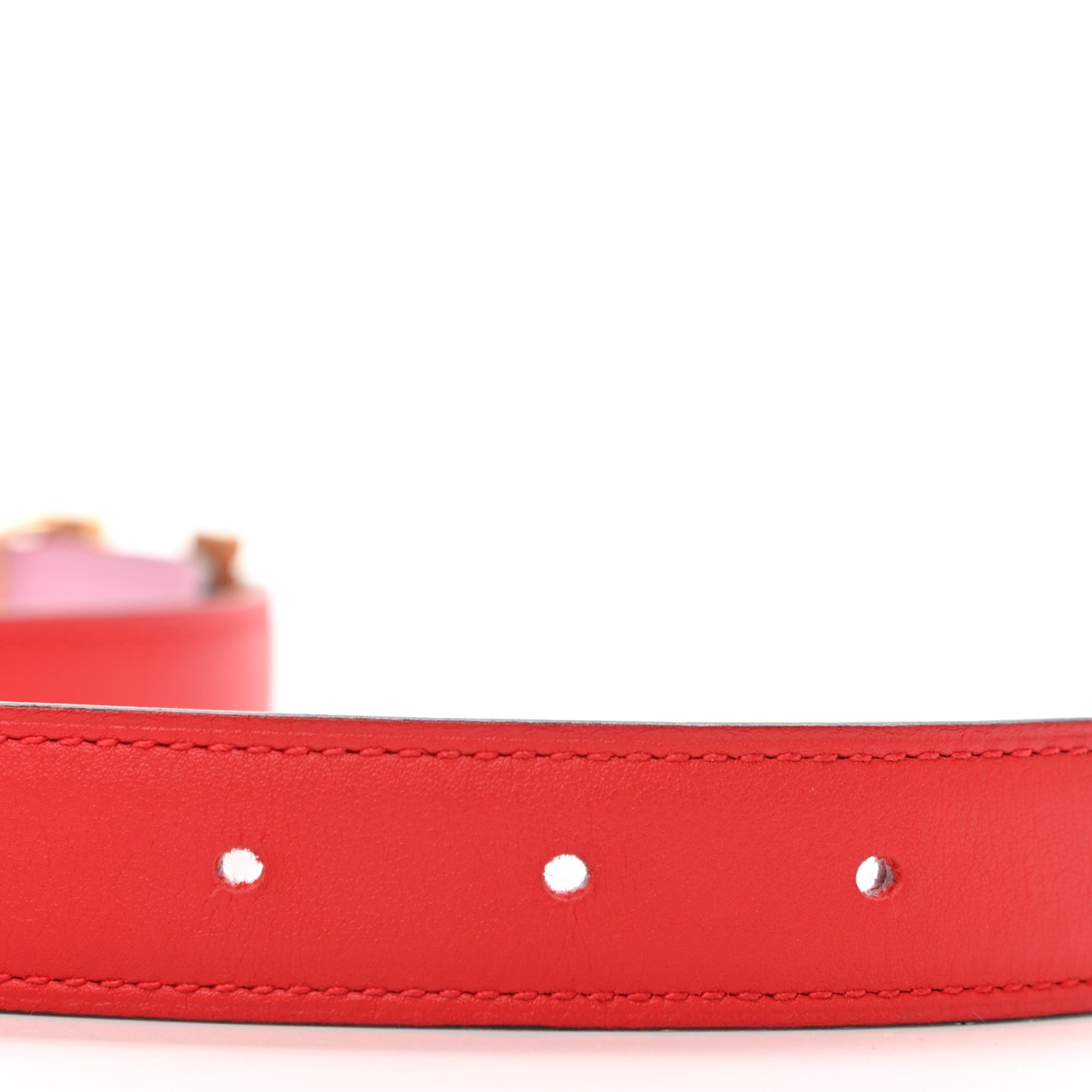 Swift Epsom 24mm Mini Constance H Belt 80 Rouge Tomate Rose Confetti