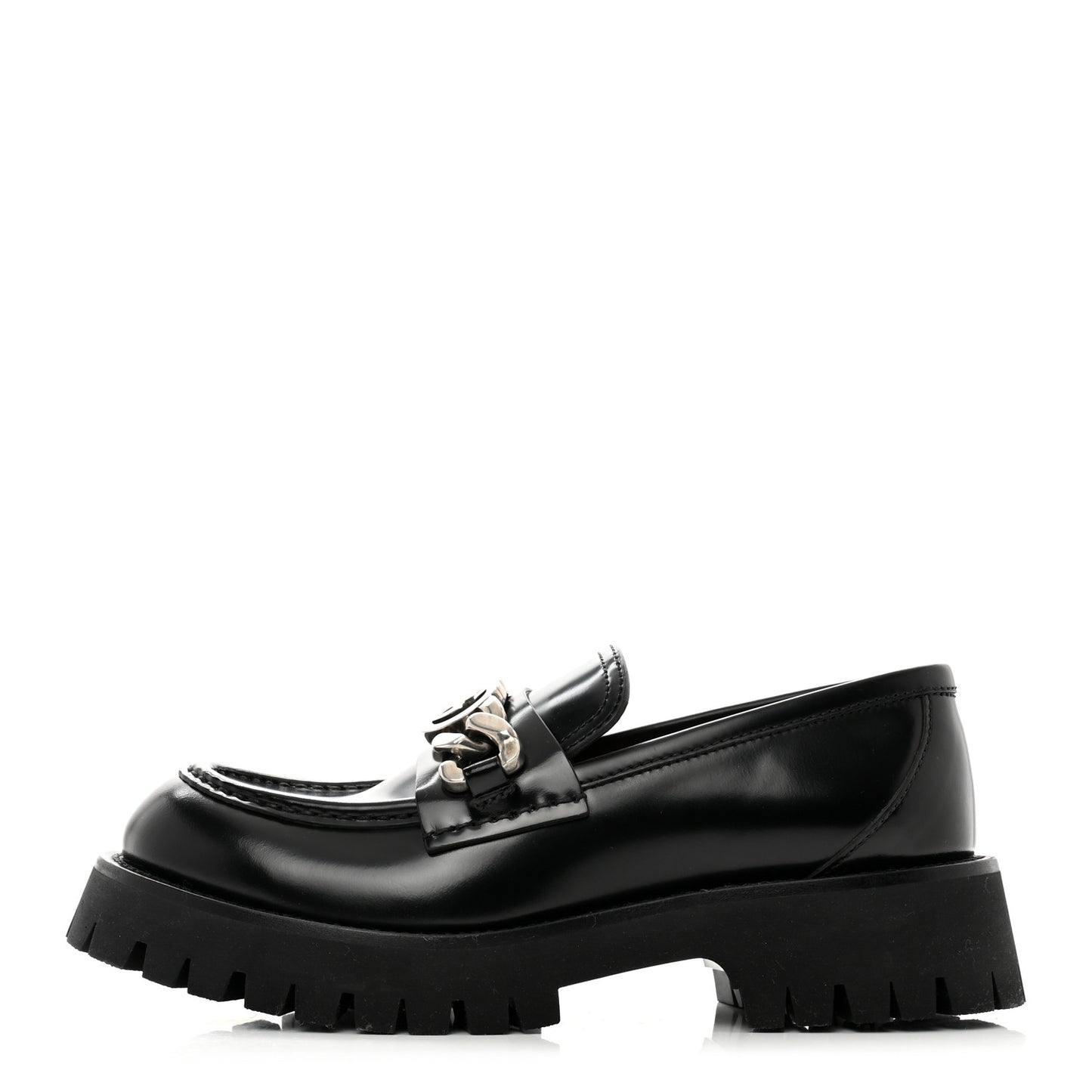 Cordovan Lux Womens Jeanne Platform Lug Sole 30/45mm Loafers 38 Black