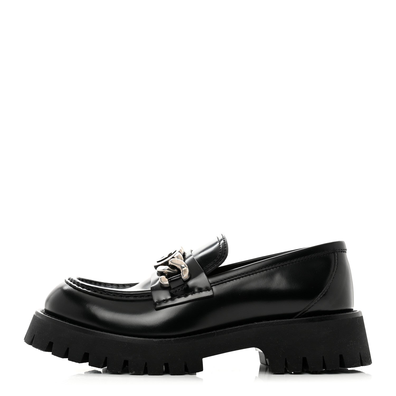 Gucci Cordovan Lux Womens Jeanne Platform Lug Sole 30/45mm Loafers 38 Black 1 of 8