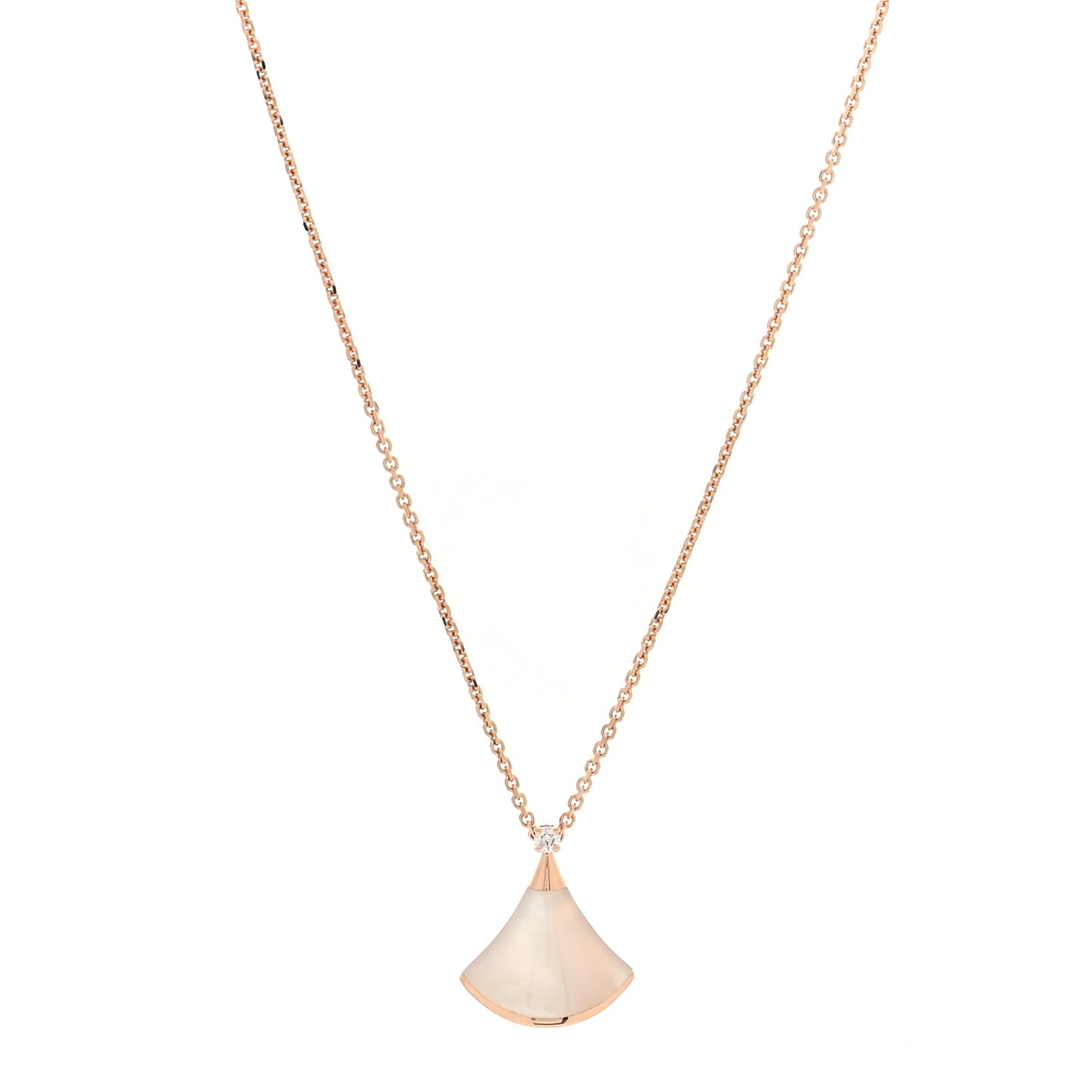 18K Rose Gold Diamond Mother of Pearl Small Divas' Dream Pendant Necklace