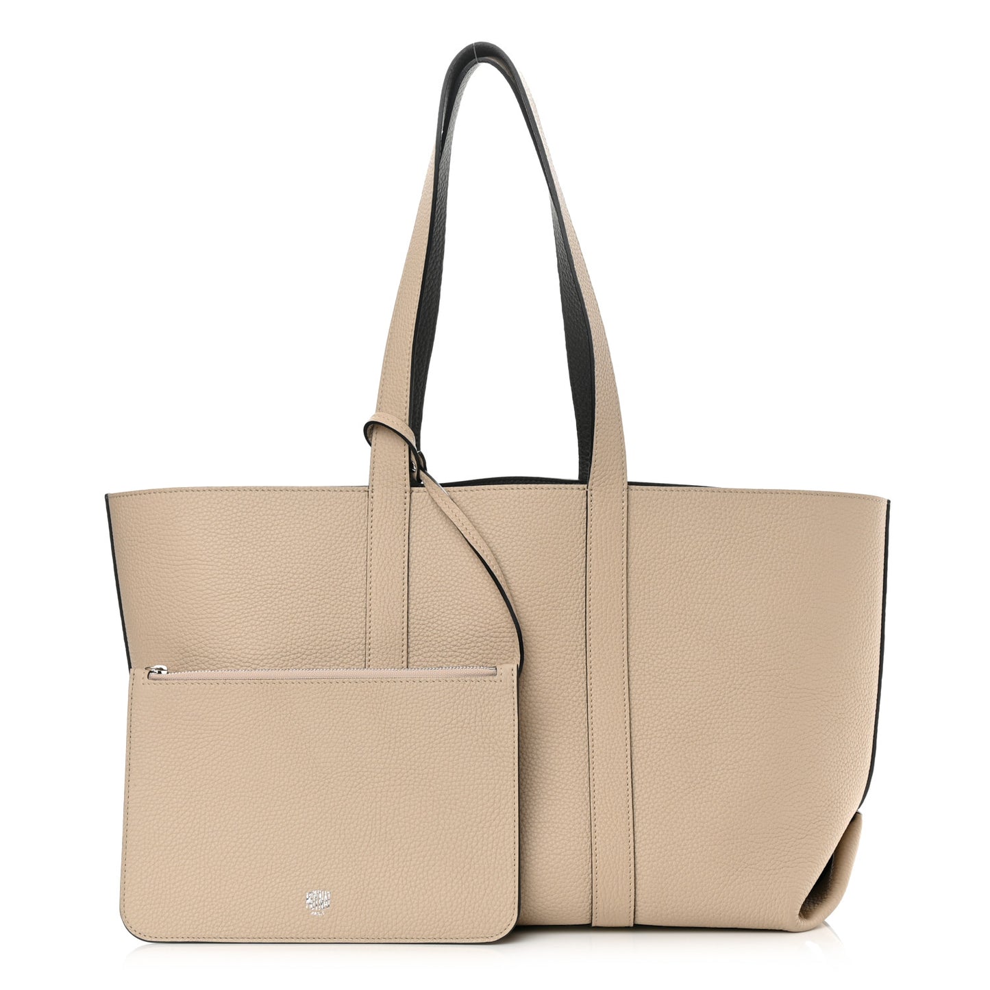 Taurillon Gex Calfskin Duo Reversible Tote Greige Zinc