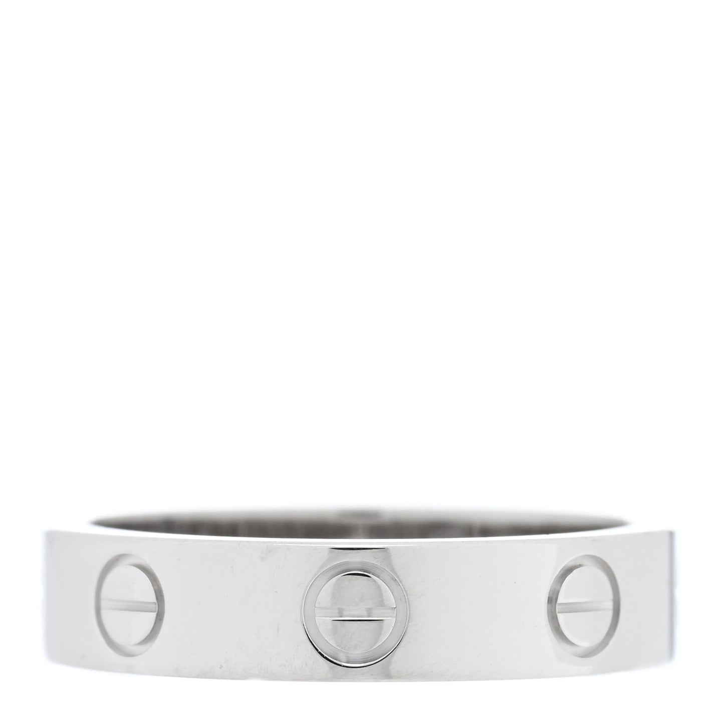 18K White Gold Diamond 4mm LOVE Wedding Band Ring 49 4.75