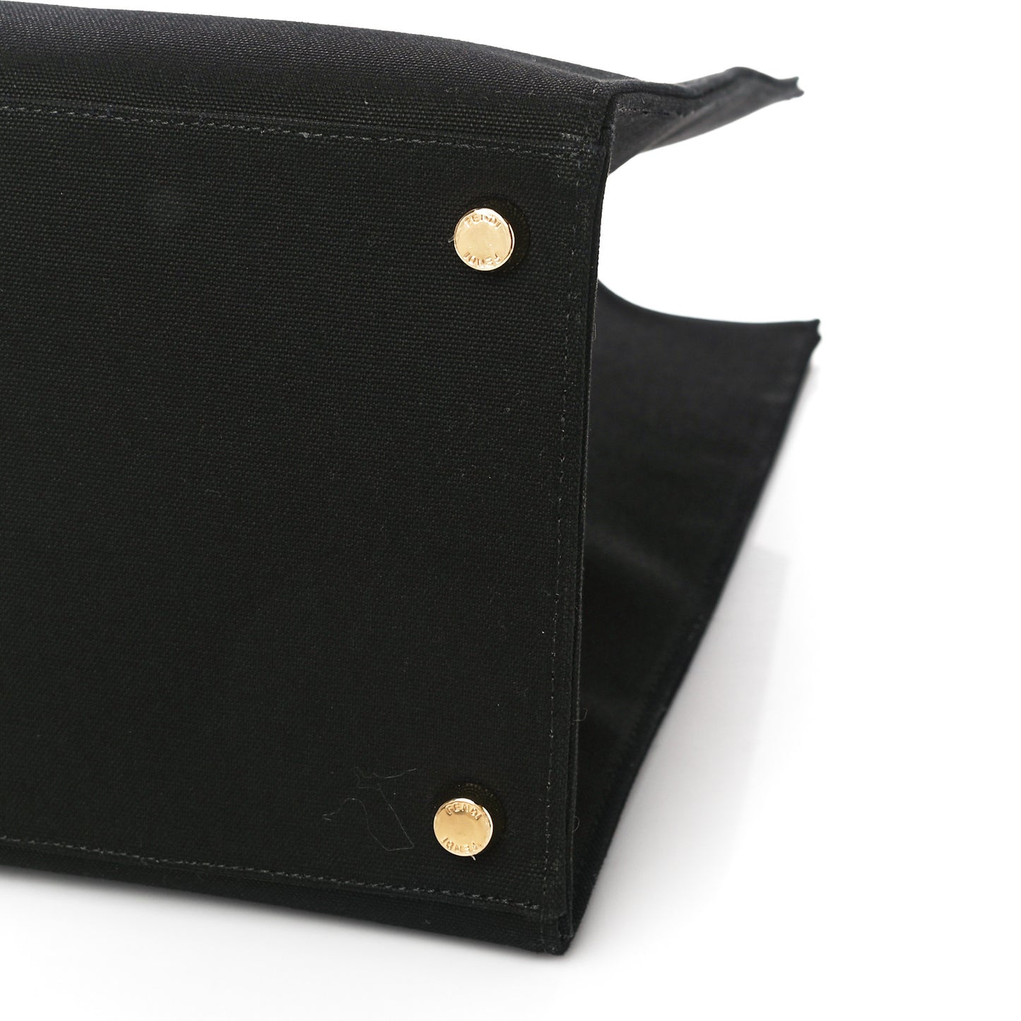 X VERSACE Canvas Fendace Logo Large Shopping Tote Black