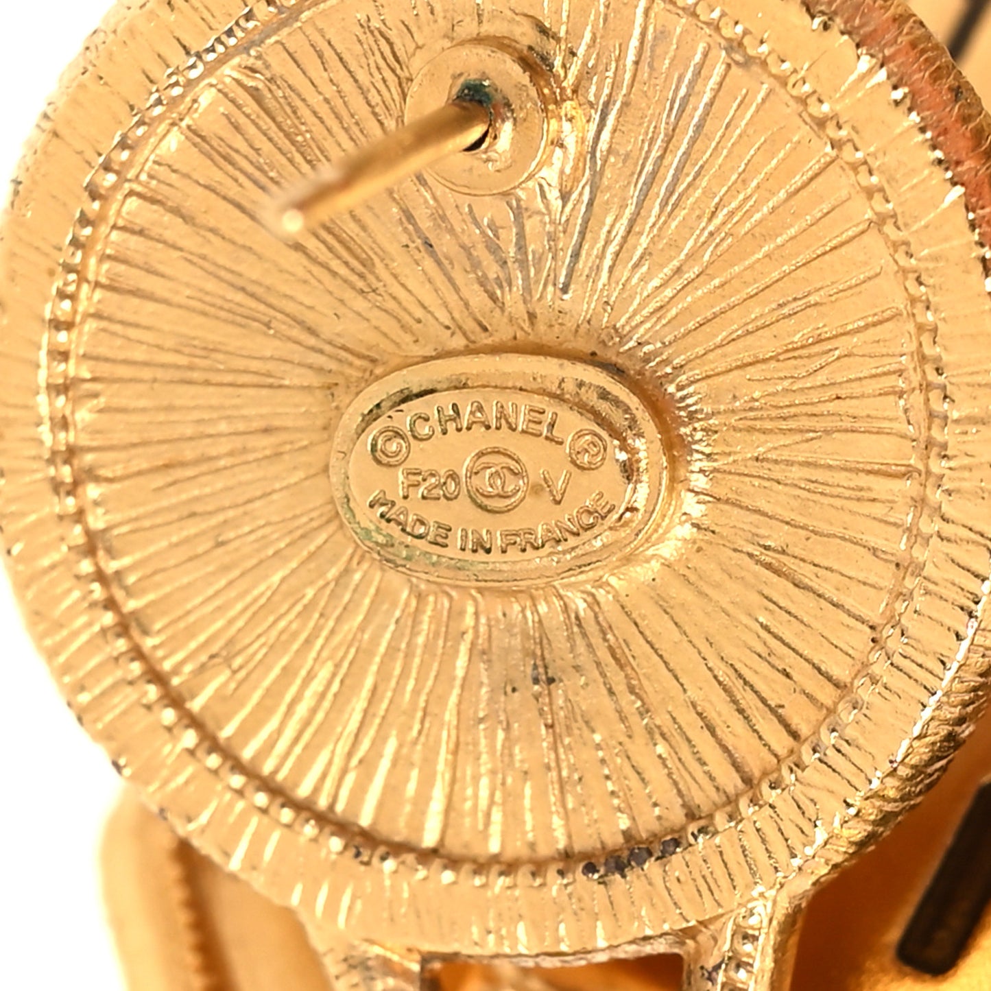 Pearl CC Tags Drop Earrings Gold