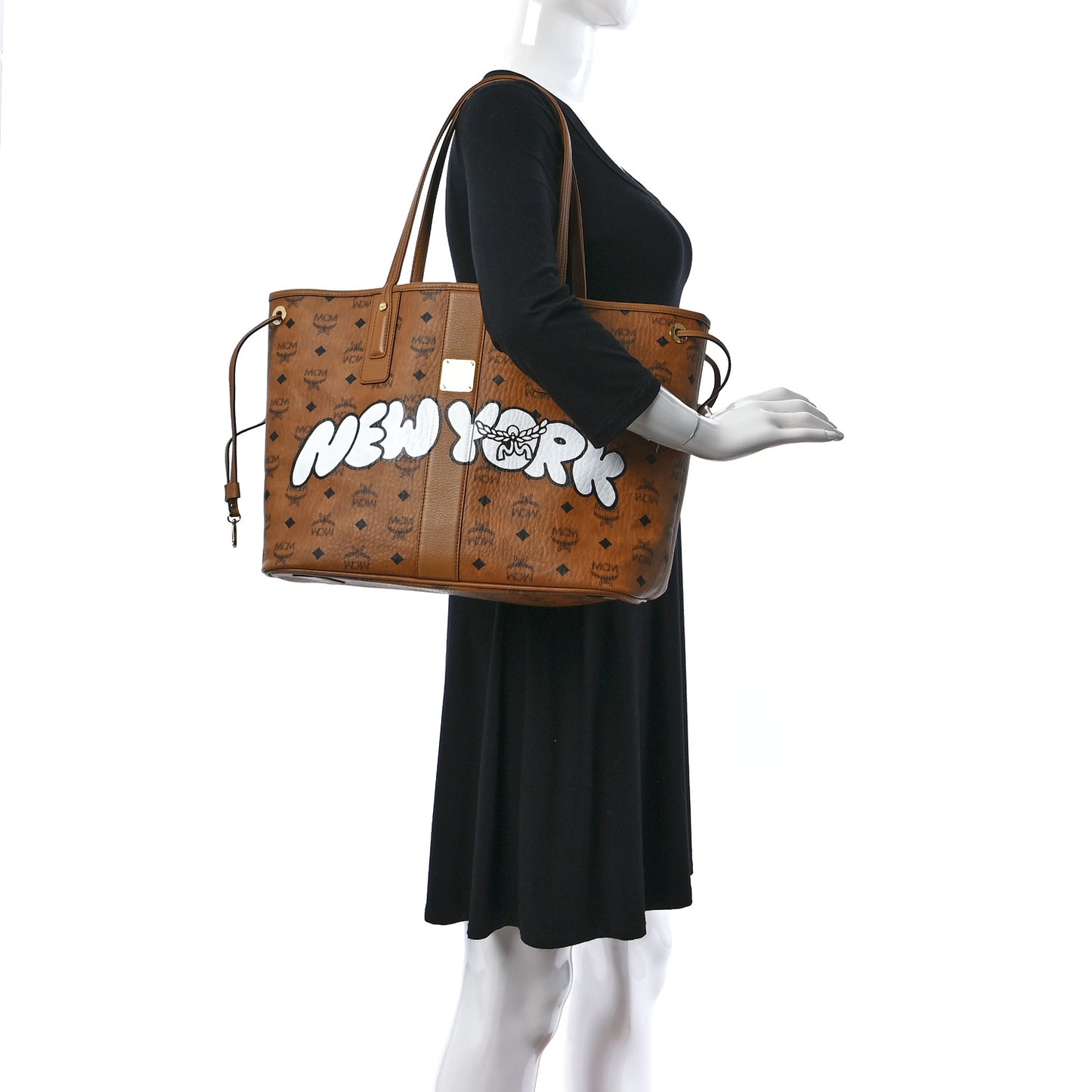 Visetos Medium Liz Reversible City Series New York Shopper Tote Cognac