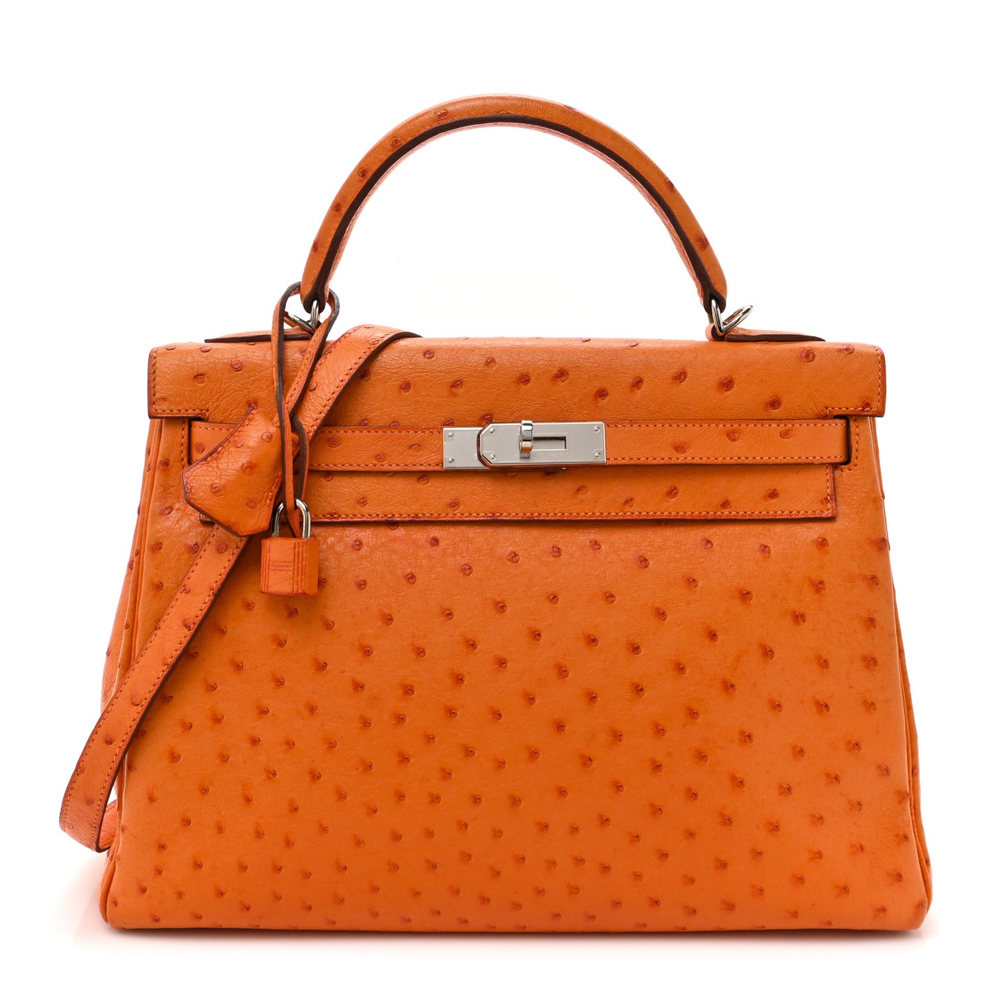 Ostrich Kelly Retourne 32 Orange