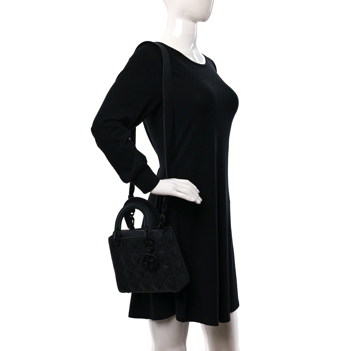 Ultra Matte Calfskin Cannage Small My ABCDior Lady Dior Black