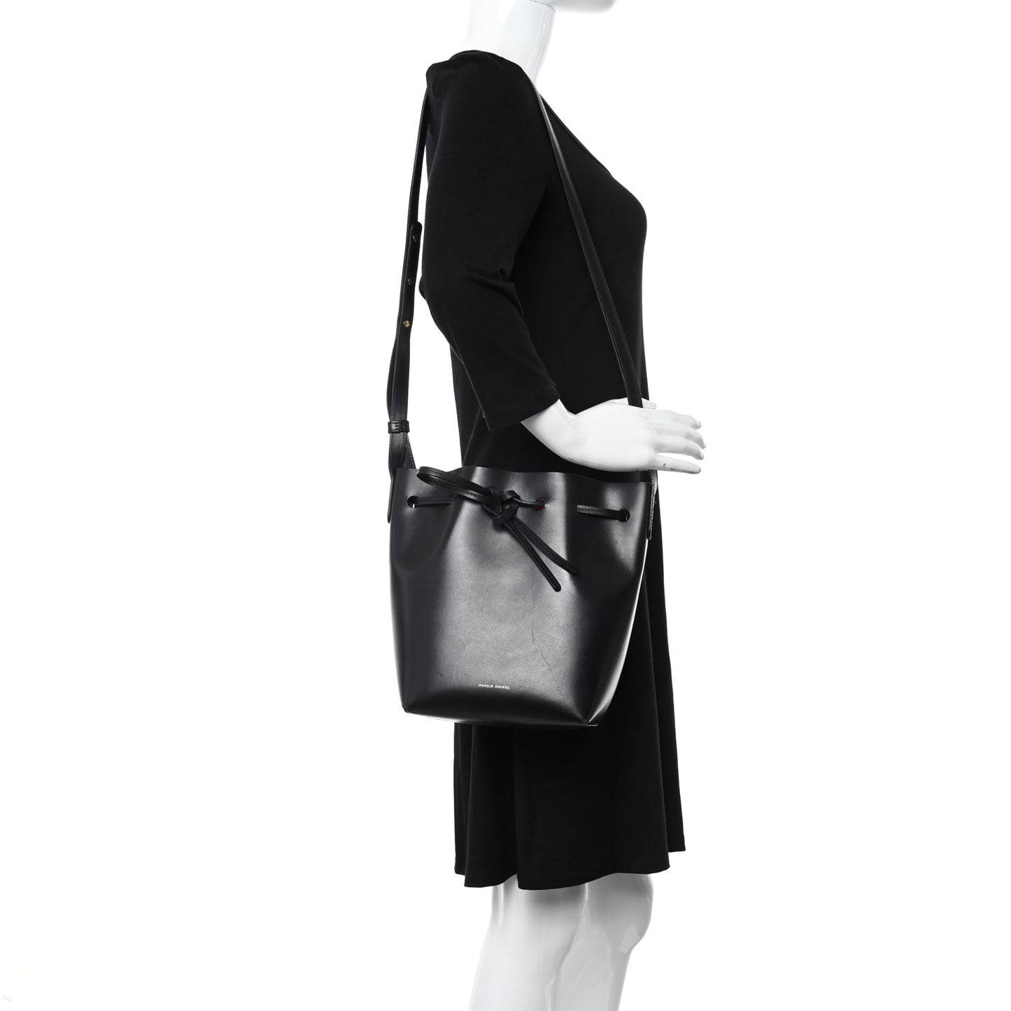 Calfskin Mini Bucket Bag Black Flamma