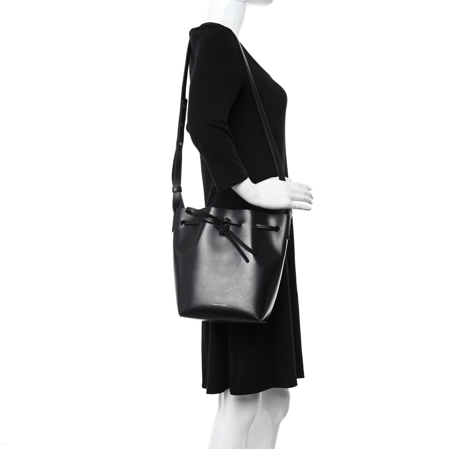 Mansur Gavriel Calfskin Mini Bucket Bag Black Flamma 2 of 12