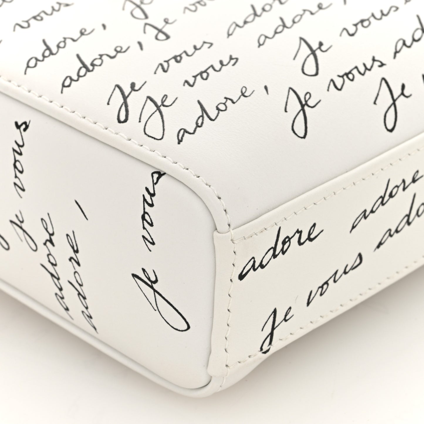 Calfskin Je Vous Adore Dioramour Small Lady D-Joy White Black Red