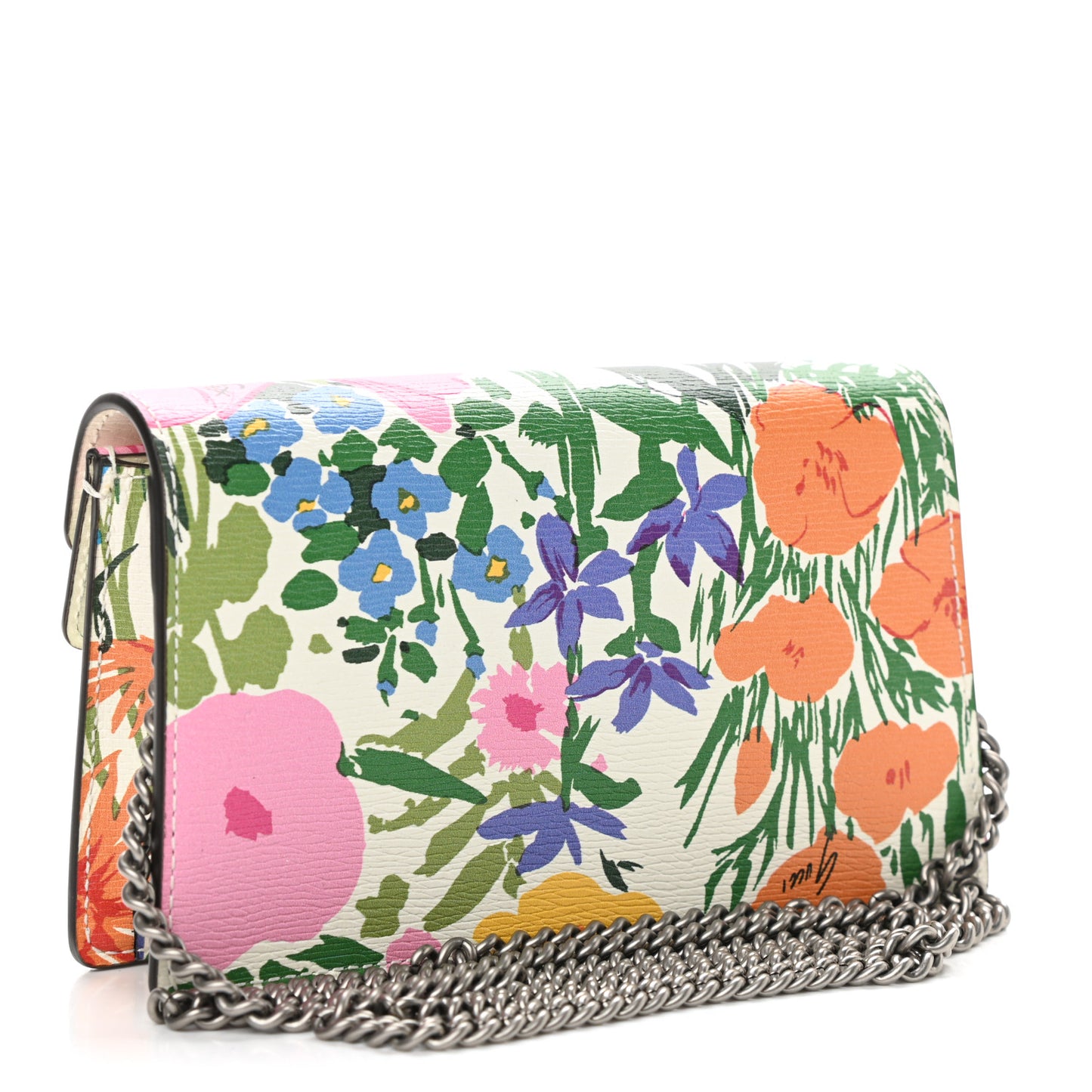 X KEN SCOTT New Shangai Calfskin Jardin D'Avril Floral Print Super Mini Dionysus Shoulder Bag Ivory Pink