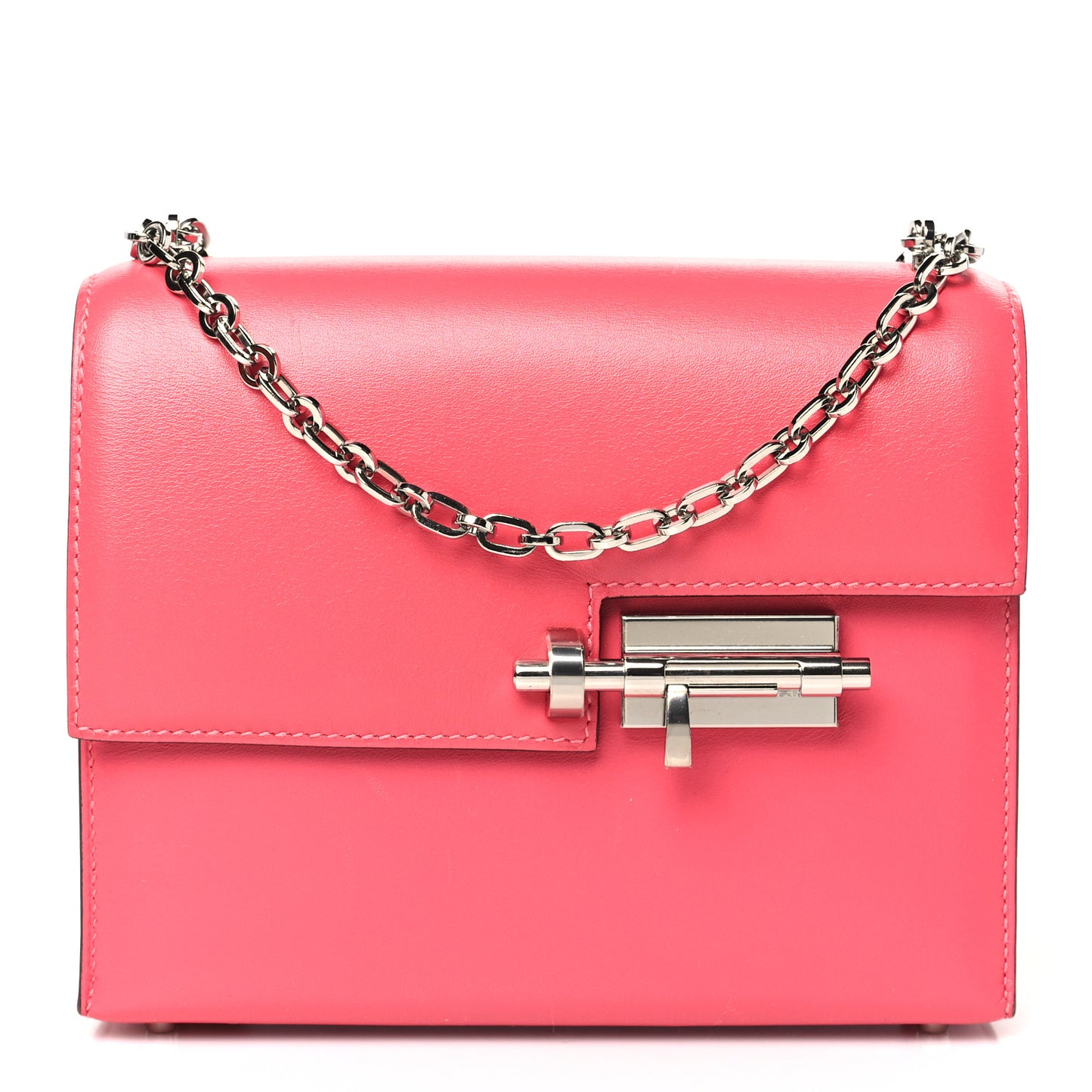 Tadelakt Mini Verrou Chaine Bag Rose Lipstick