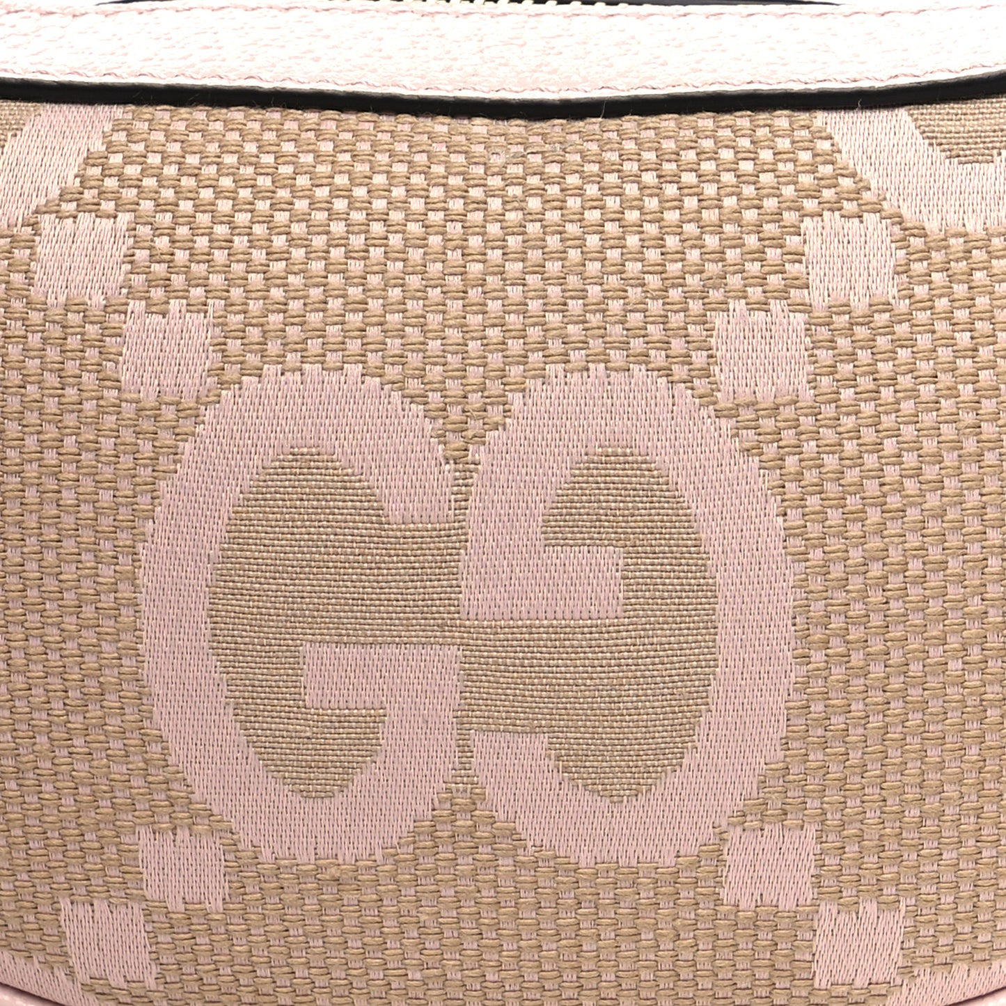 Monogram Jumbo GG Textured Dollar Calfskin Mini Ophidia Half Moon Hobo Beige Perfect Pink
