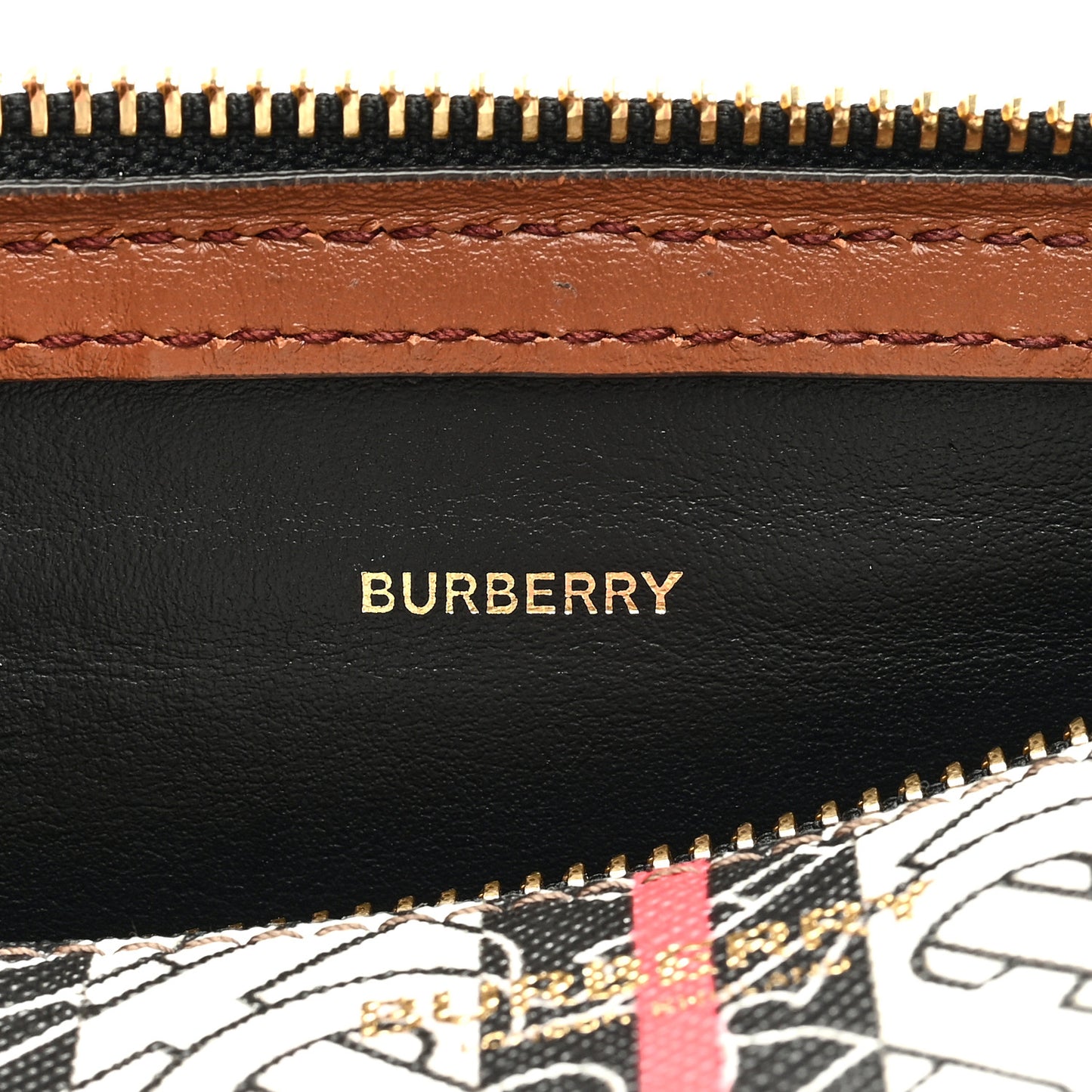 E-Canvas Monogram Stripe The Barrel Bag Bridle Brown