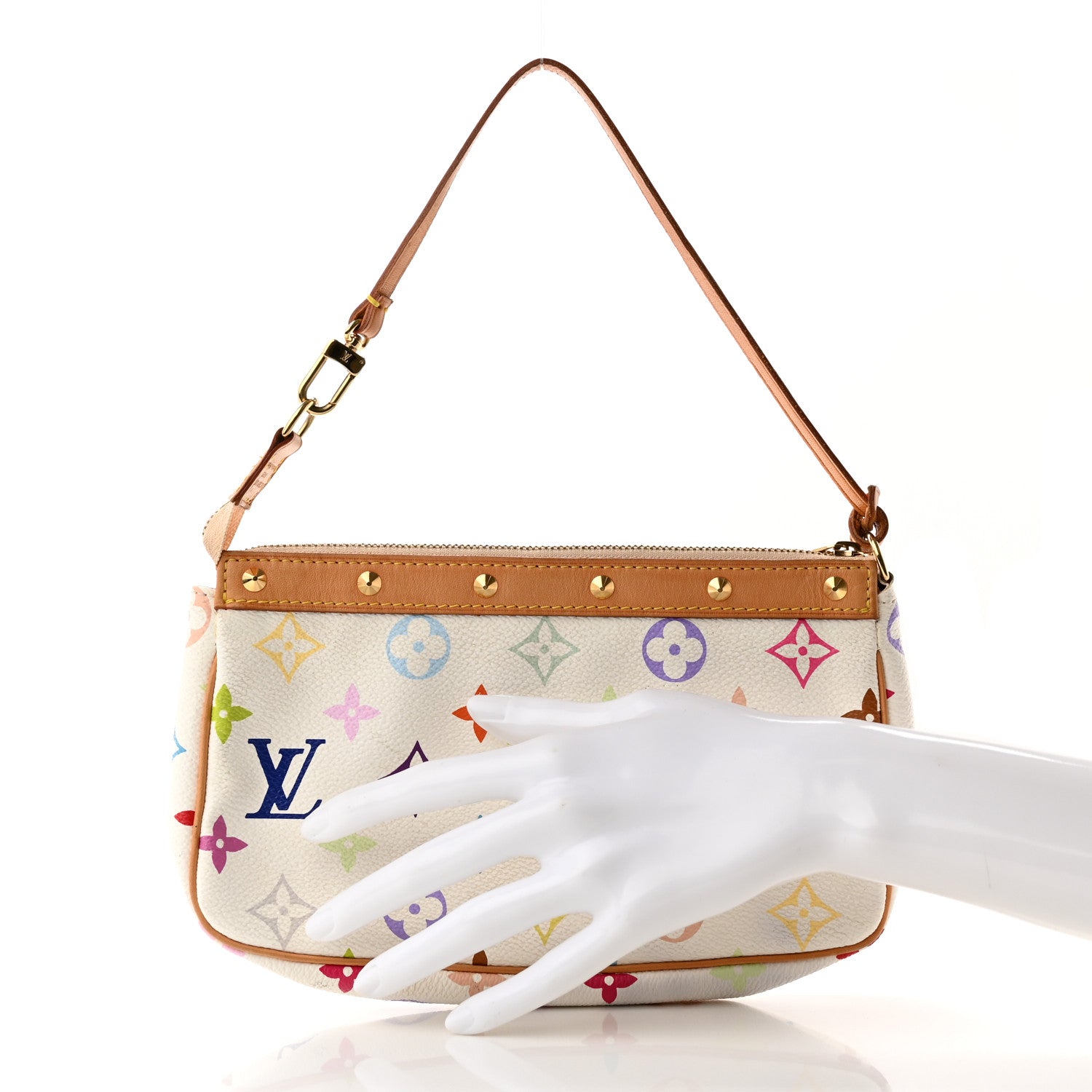 Louis Vuitton Monogram Multicolor Pochette Accessories White 2 of 17