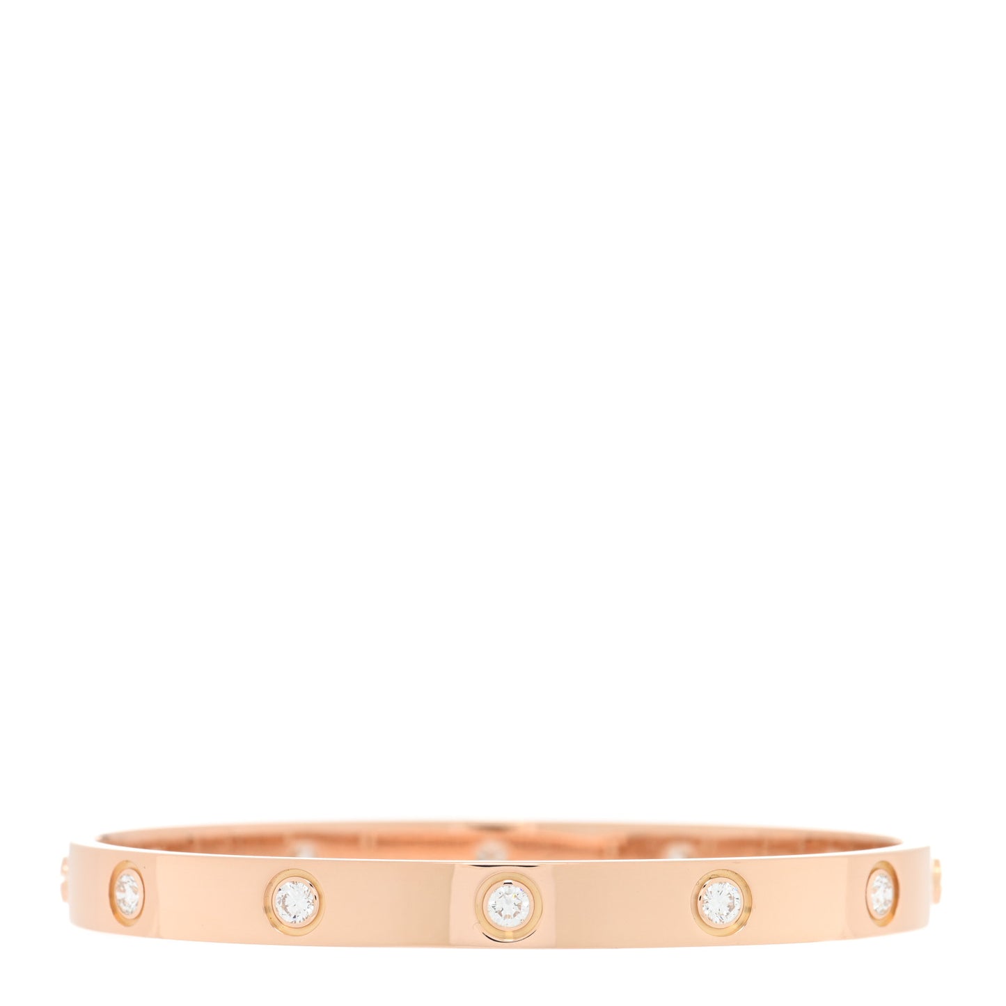 18K Pink Gold 10 Diamond LOVE Bracelet 17