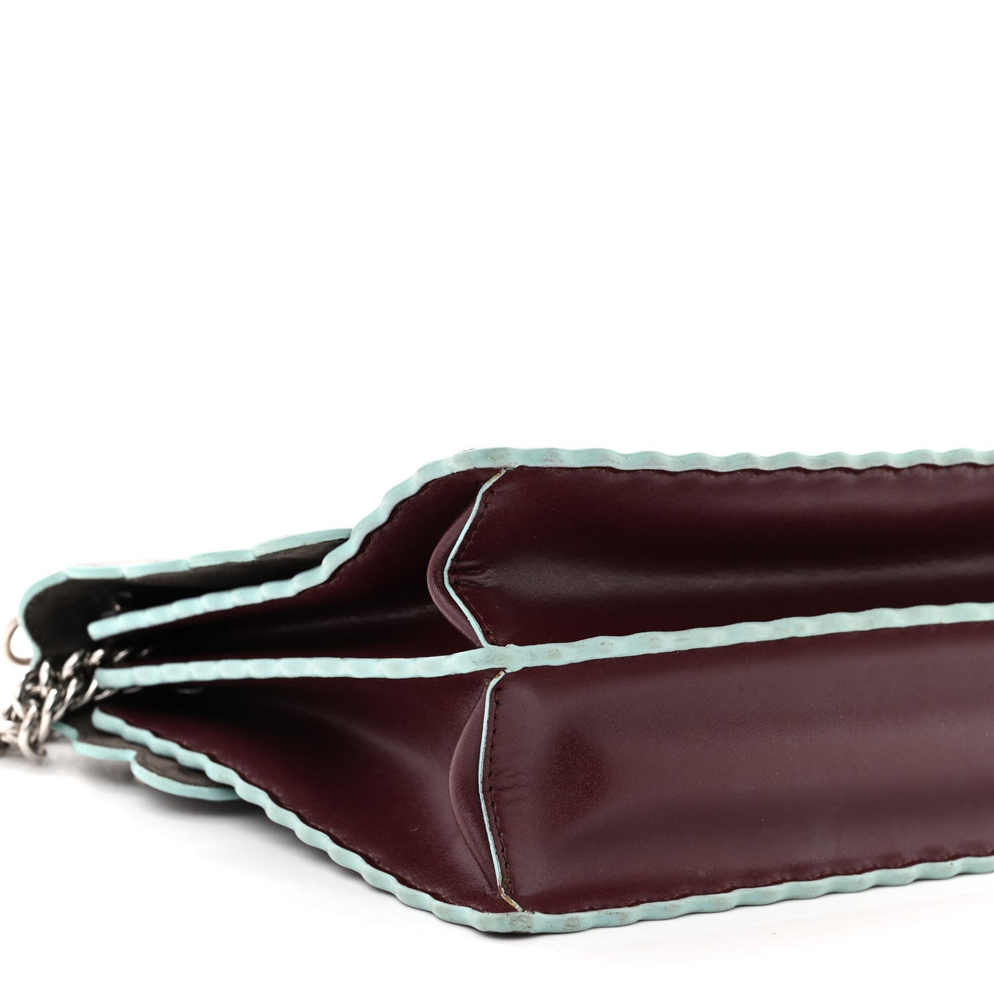 Vitello Liberty Scalloped Studded Kan I Shoulder Bag Bordeaux