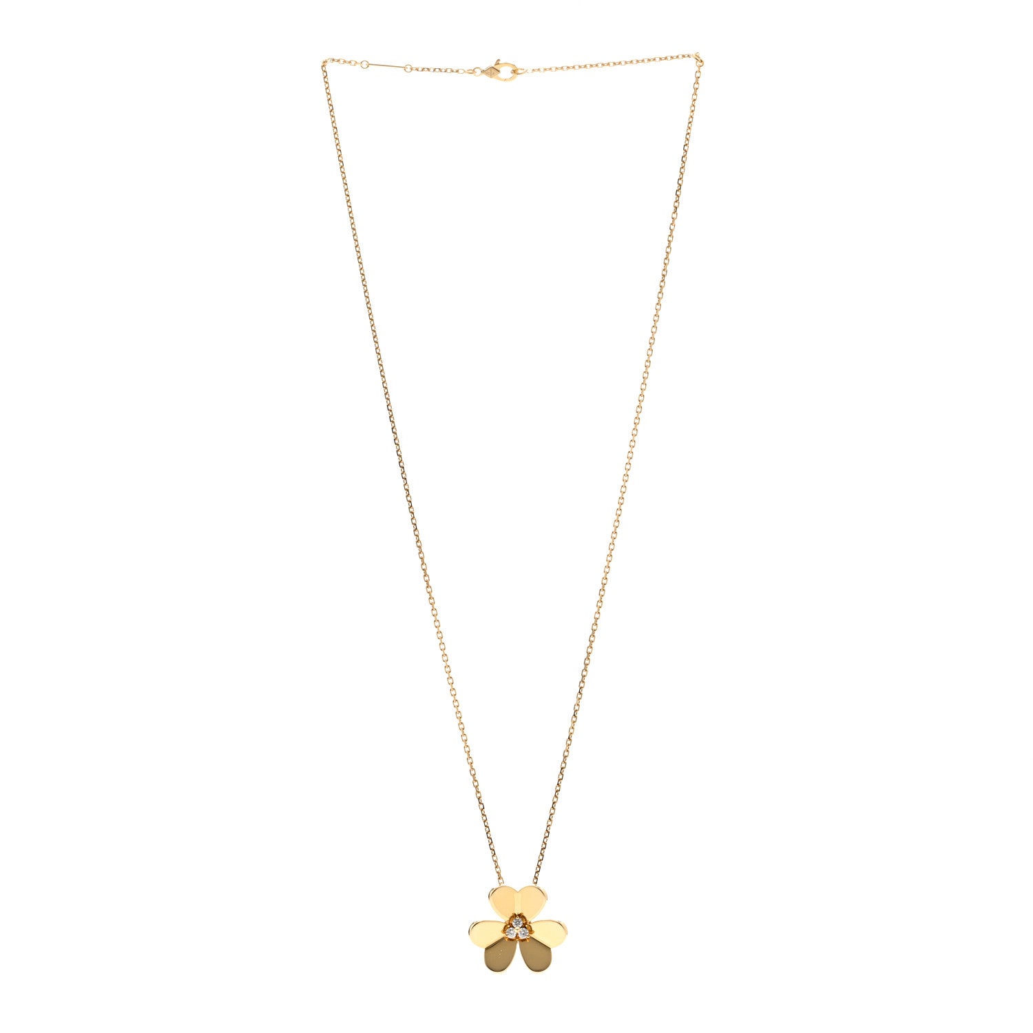 Van Cleef & Arpels 18K Yellow Gold Diamond Large Frivole Pendant Necklace 3 of 5