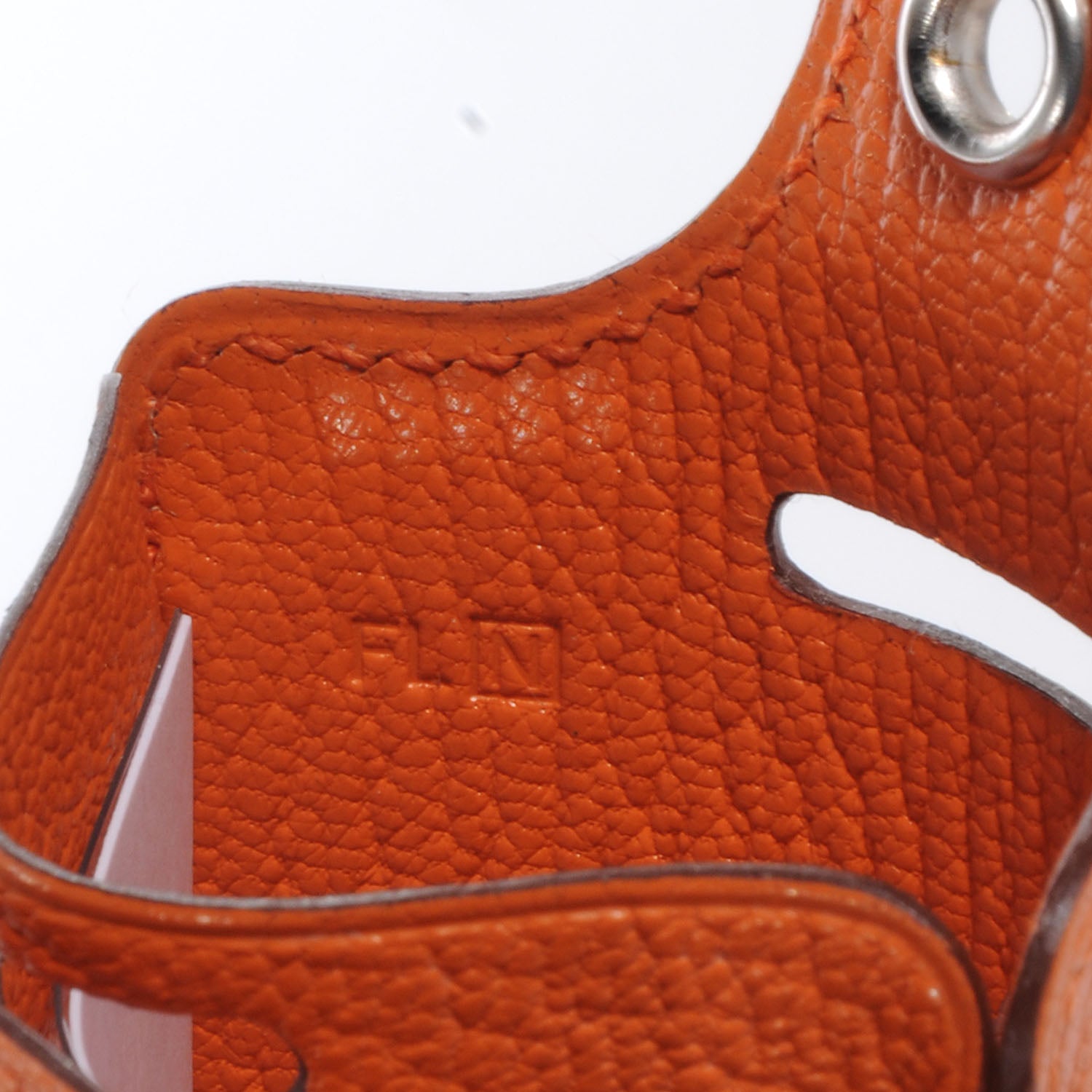 Hermes Chevre Luggage Tag Orange 5 of 6