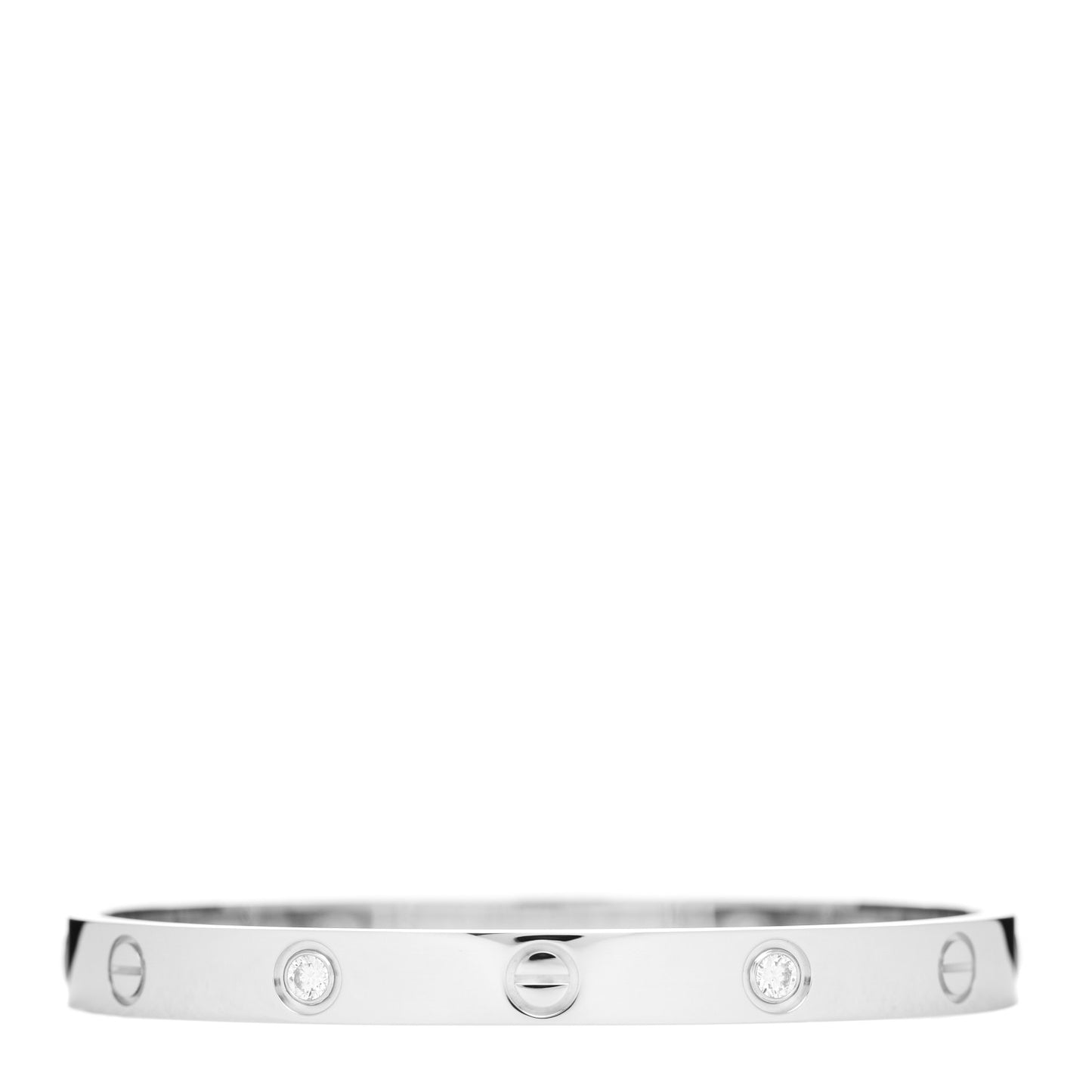 18K White Gold 4 Diamond LOVE Bracelet 17