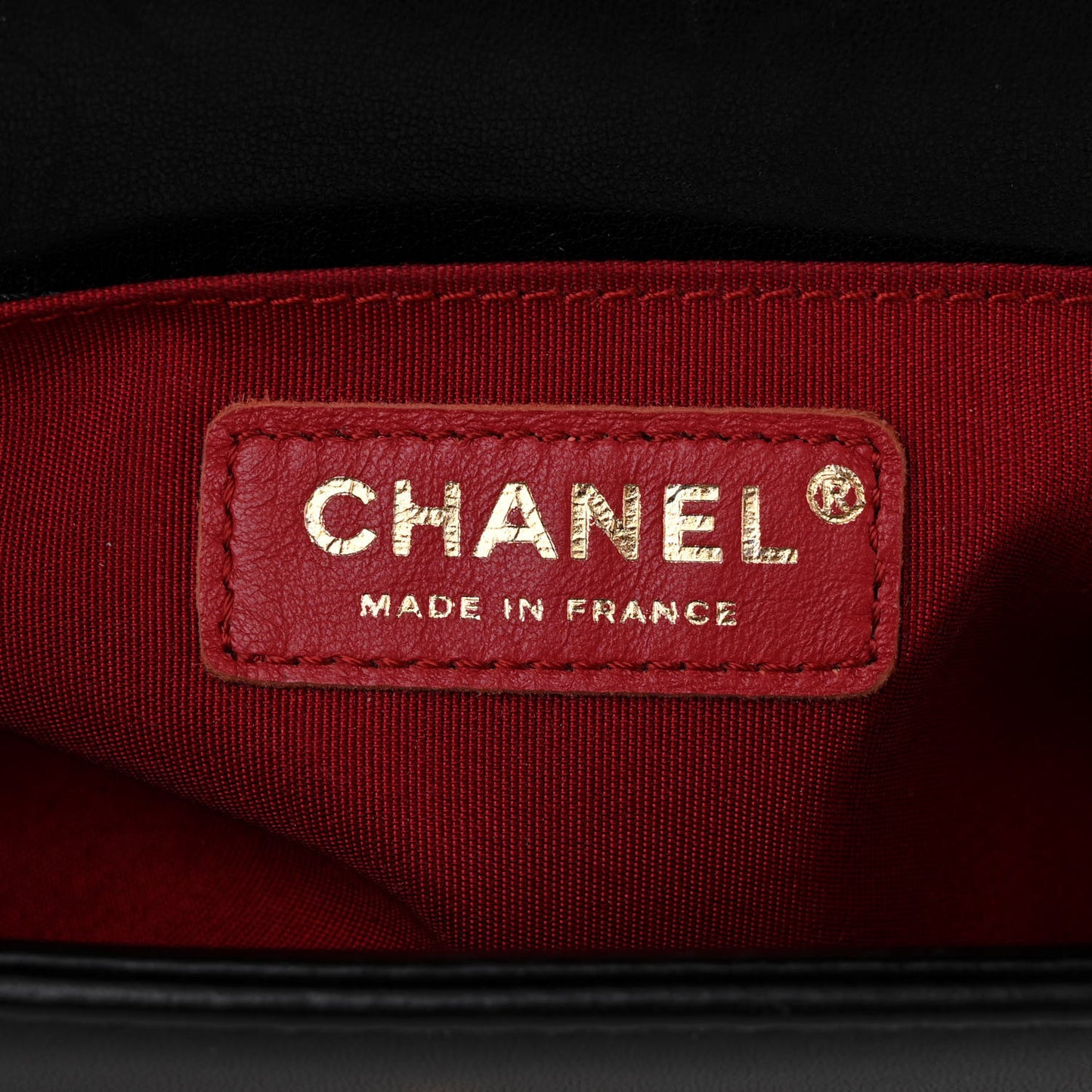 Lambskin Quilted Medium Boy Flap Dark Red Black
