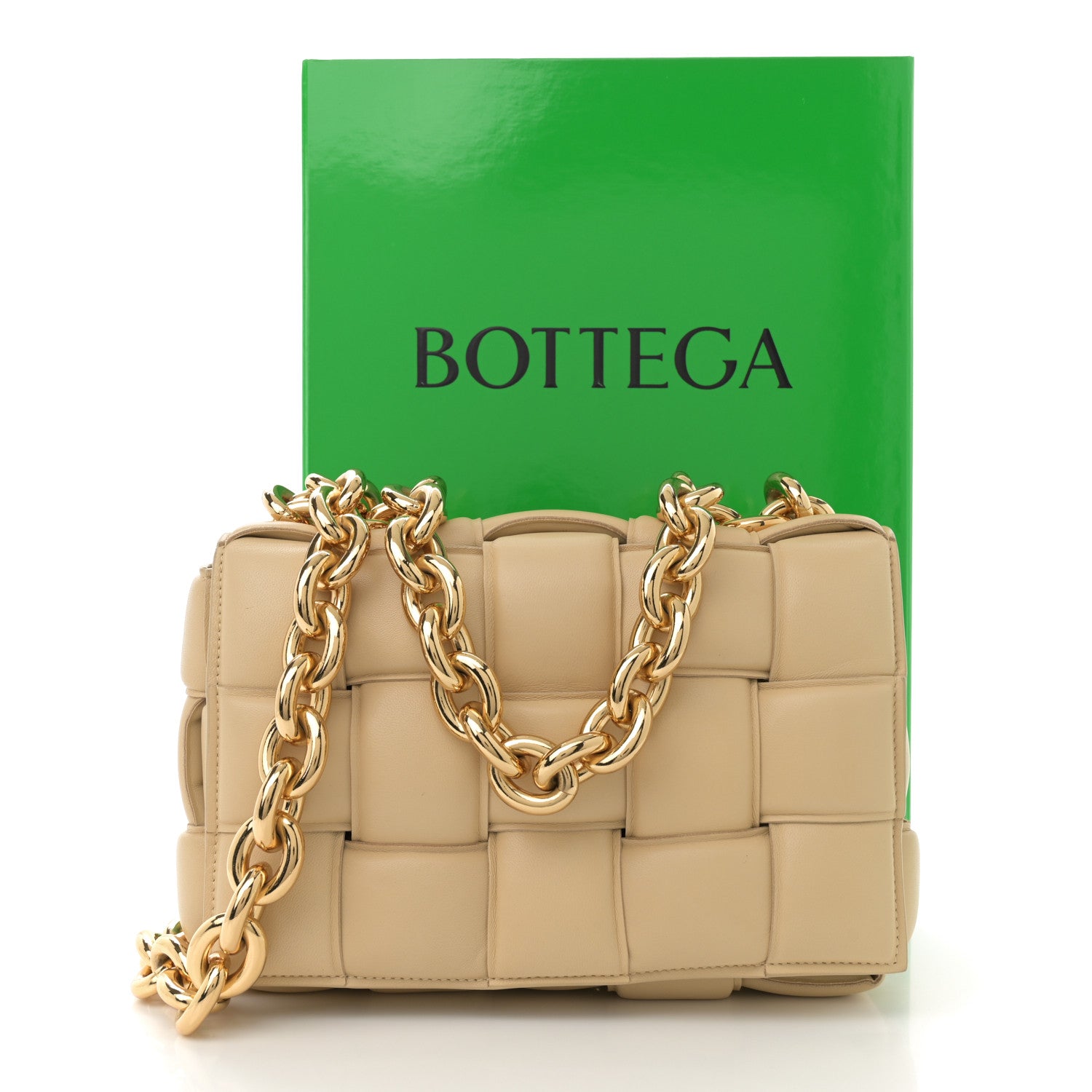Bottega Veneta Lambskin Maxi Intreccio Padded Chain Cassette Crossbody Bag Porridge 12 of 12