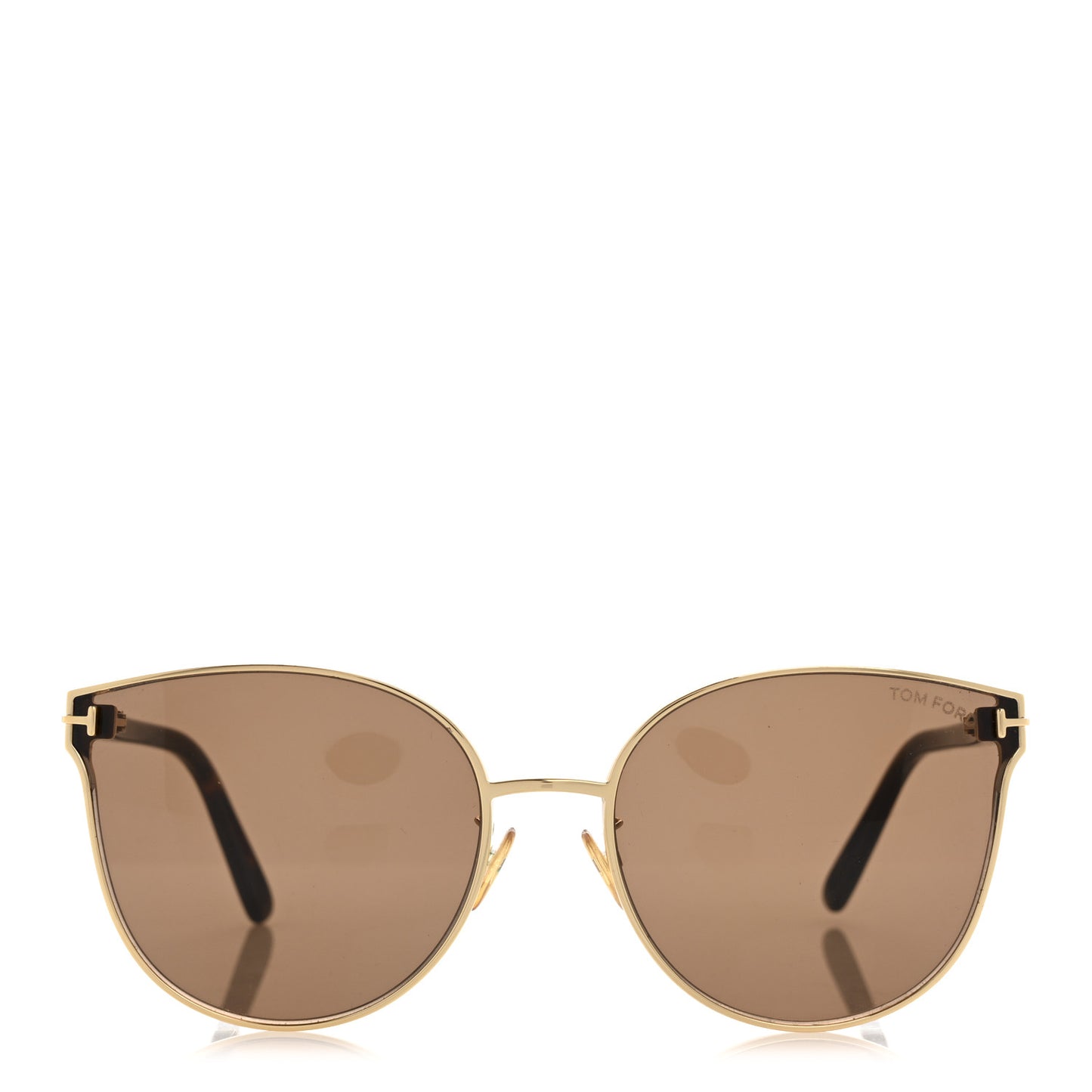 Metal Cat Eye Sunglasses TF718-K Gold Tortoise