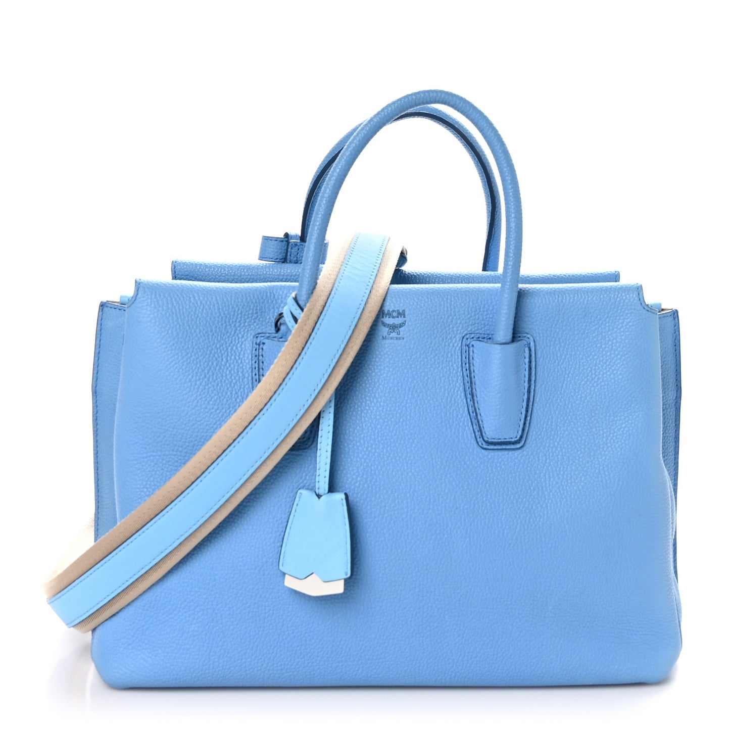 Grained Calfskin Medium Milla Tote Tile Blue