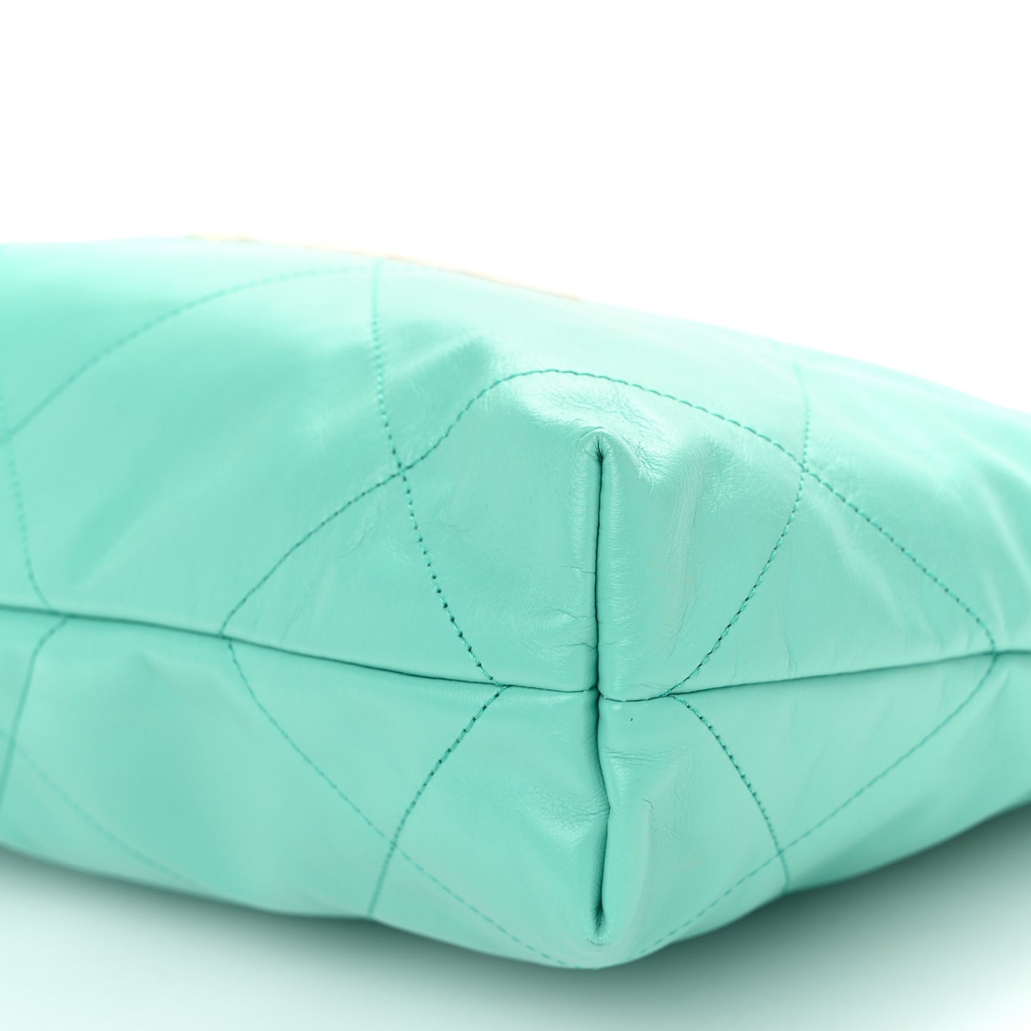 Shiny Calfskin Quilted Small Chanel 22 Light Blue