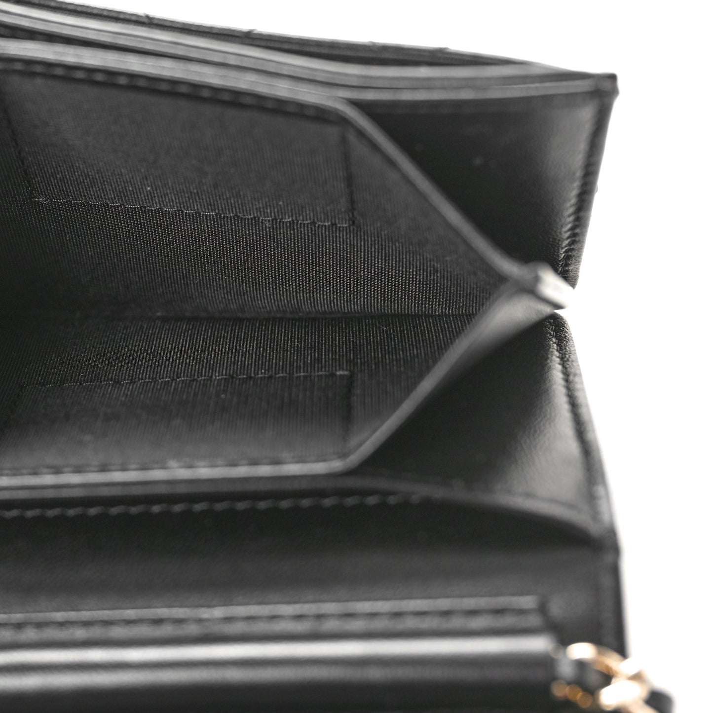 Lambskin Quilted My Chanel Lady Card Holder On Chain Black