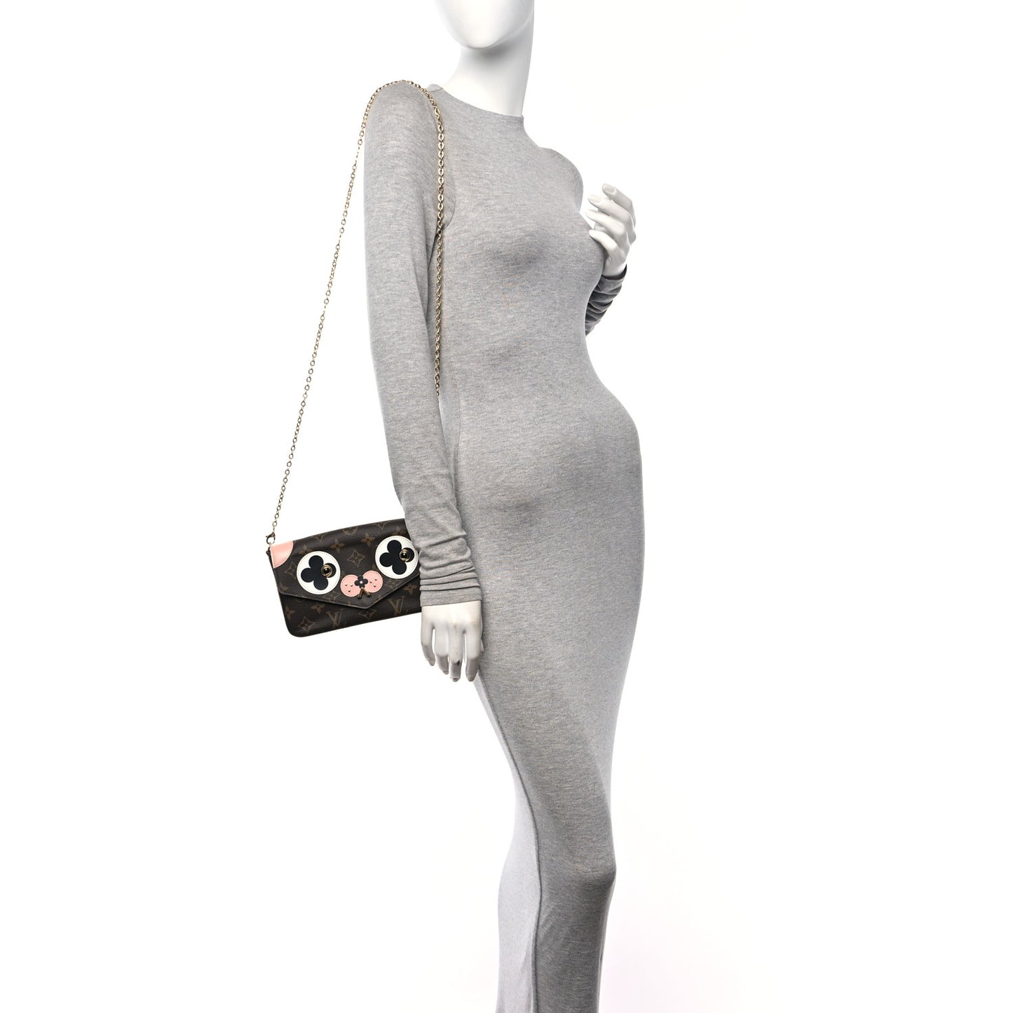 Monogram Valentine Dog Pochette Felicie Chain Wallet
